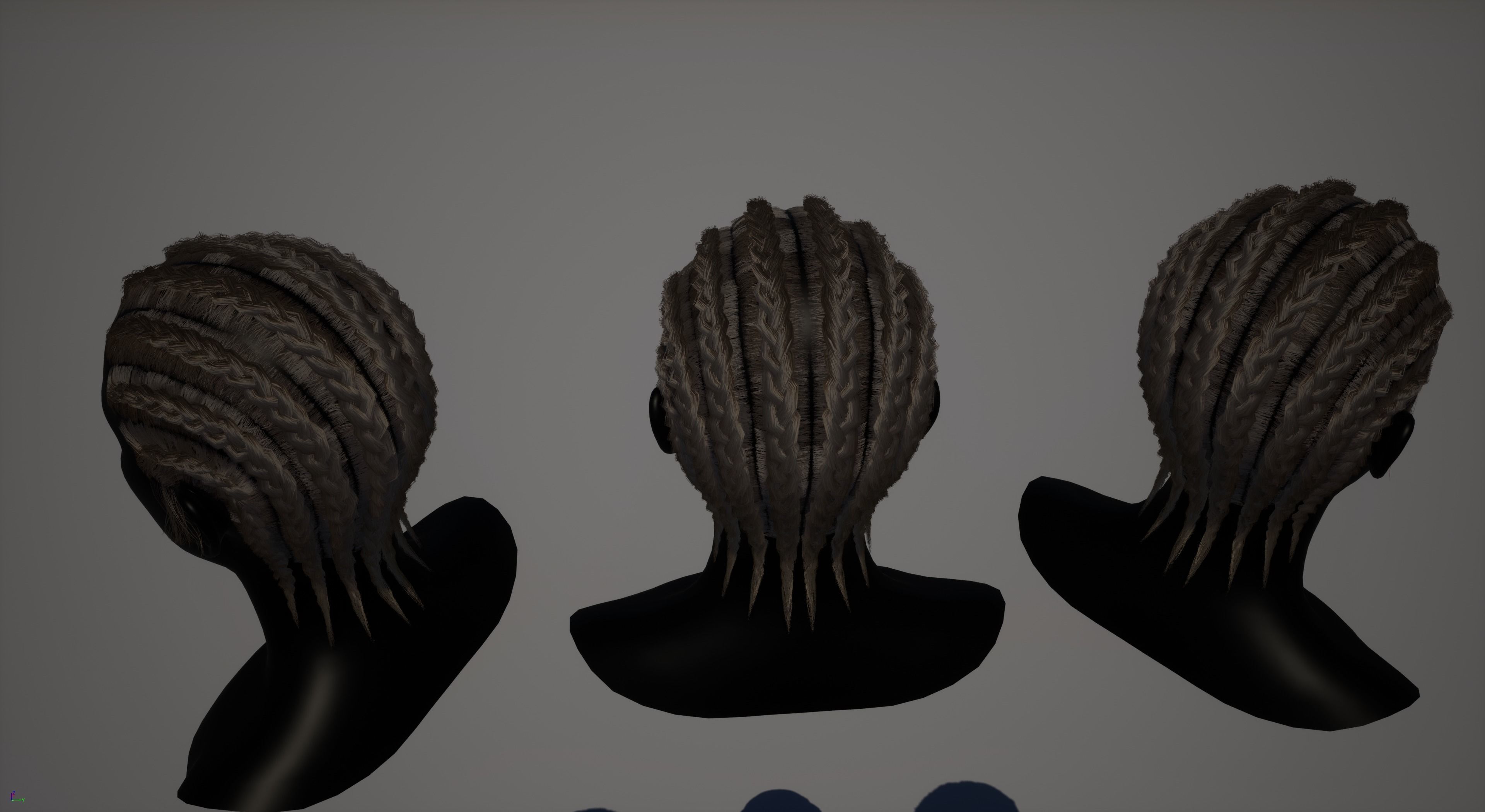 Pack real time hairstyles part 2 Low-poly 3D model_26