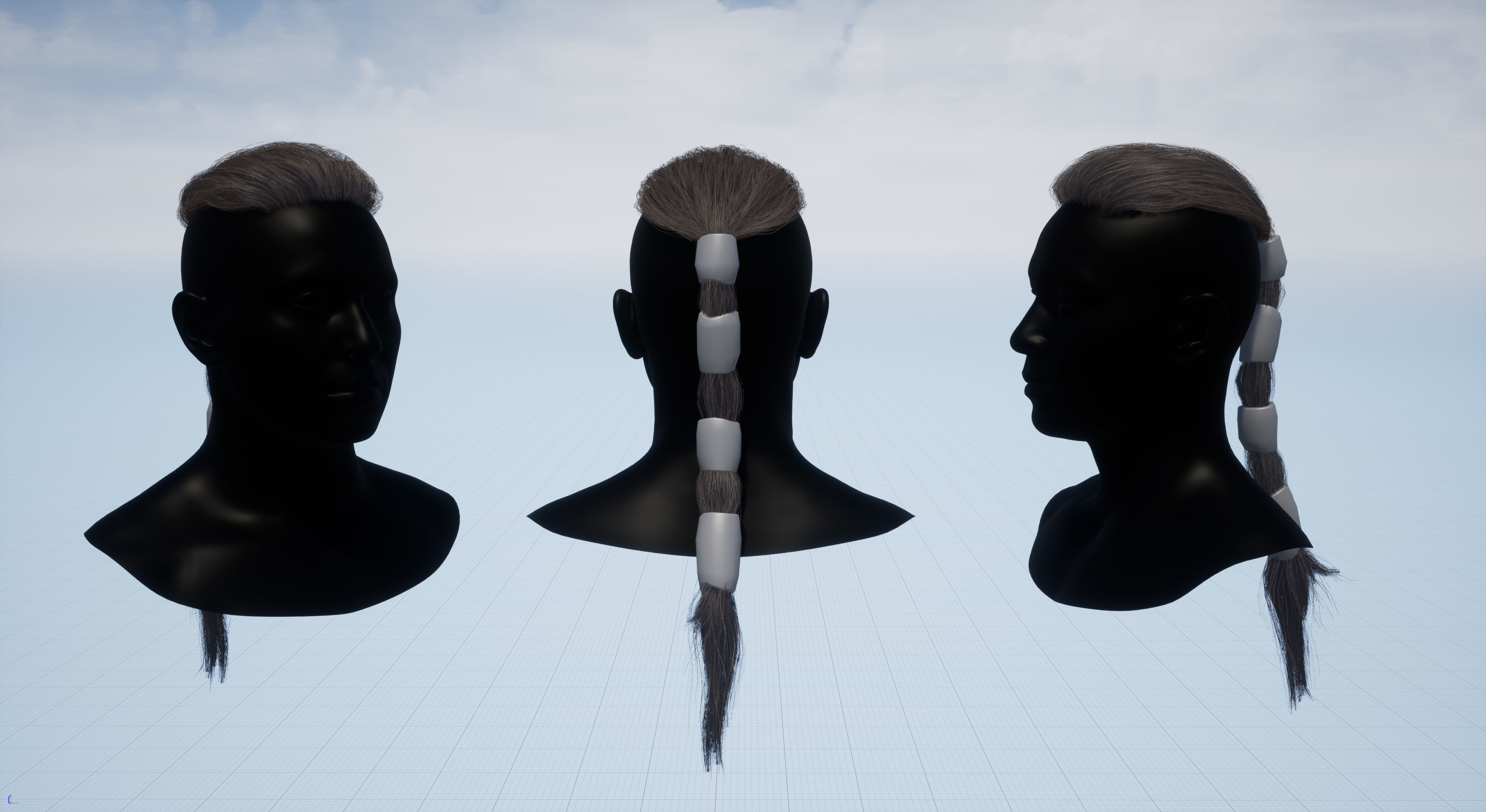 Pack real time hairstyles part 2 Low-poly 3D model_20