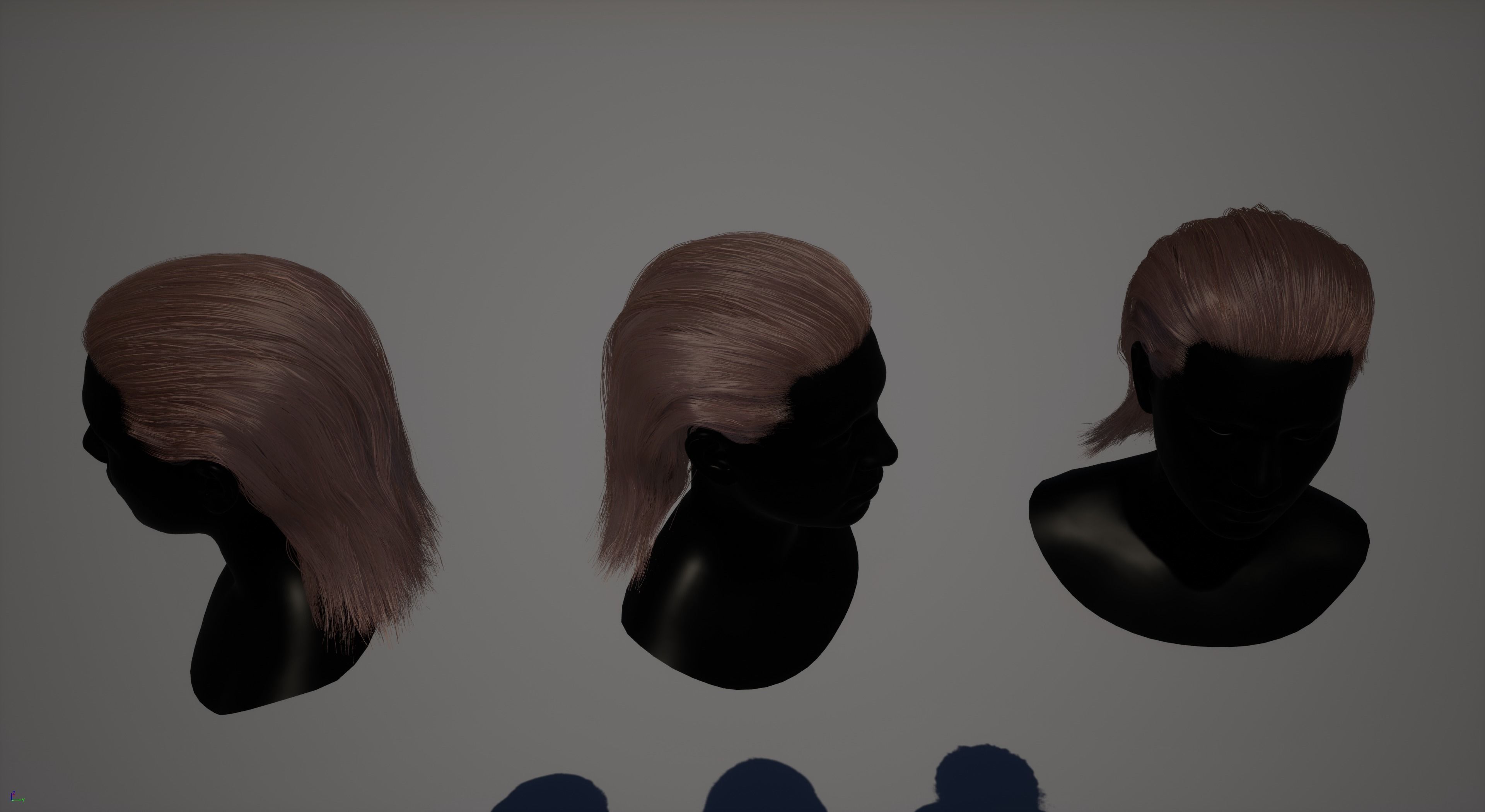Pack real time hairstyles part 2 Low-poly 3D model_14