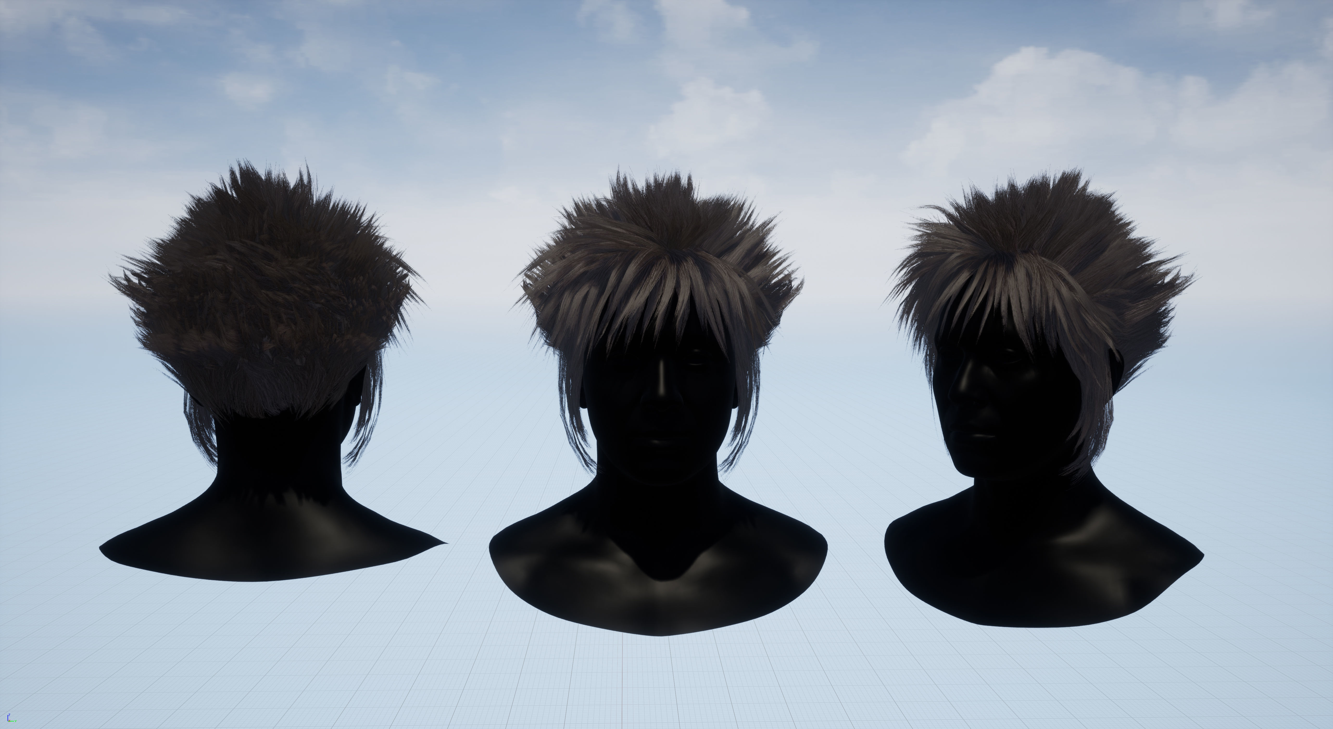 Pack real time hairstyles part 2 Low-poly 3D model_33