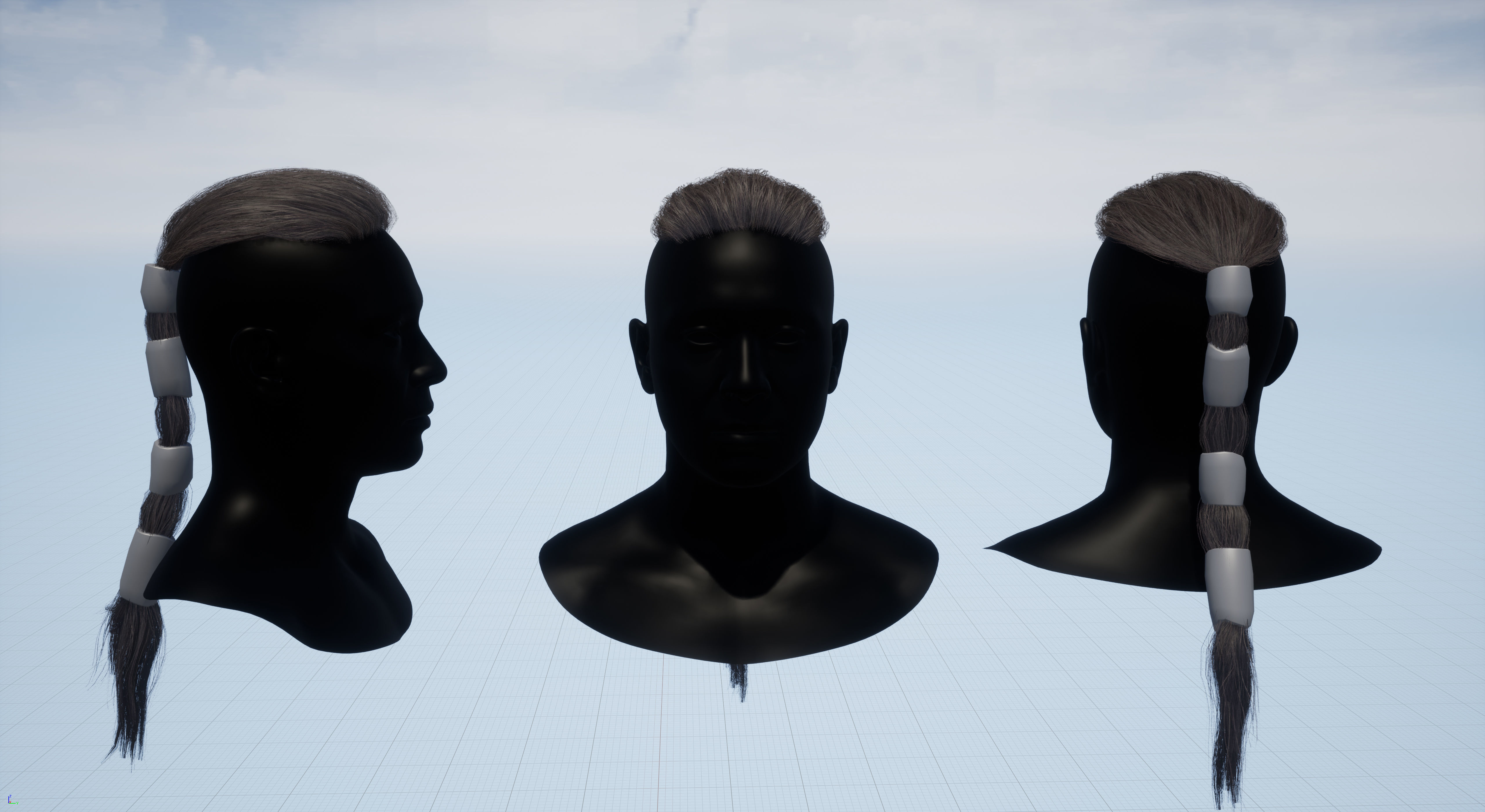 Pack real time hairstyles part 2 Low-poly 3D model_19