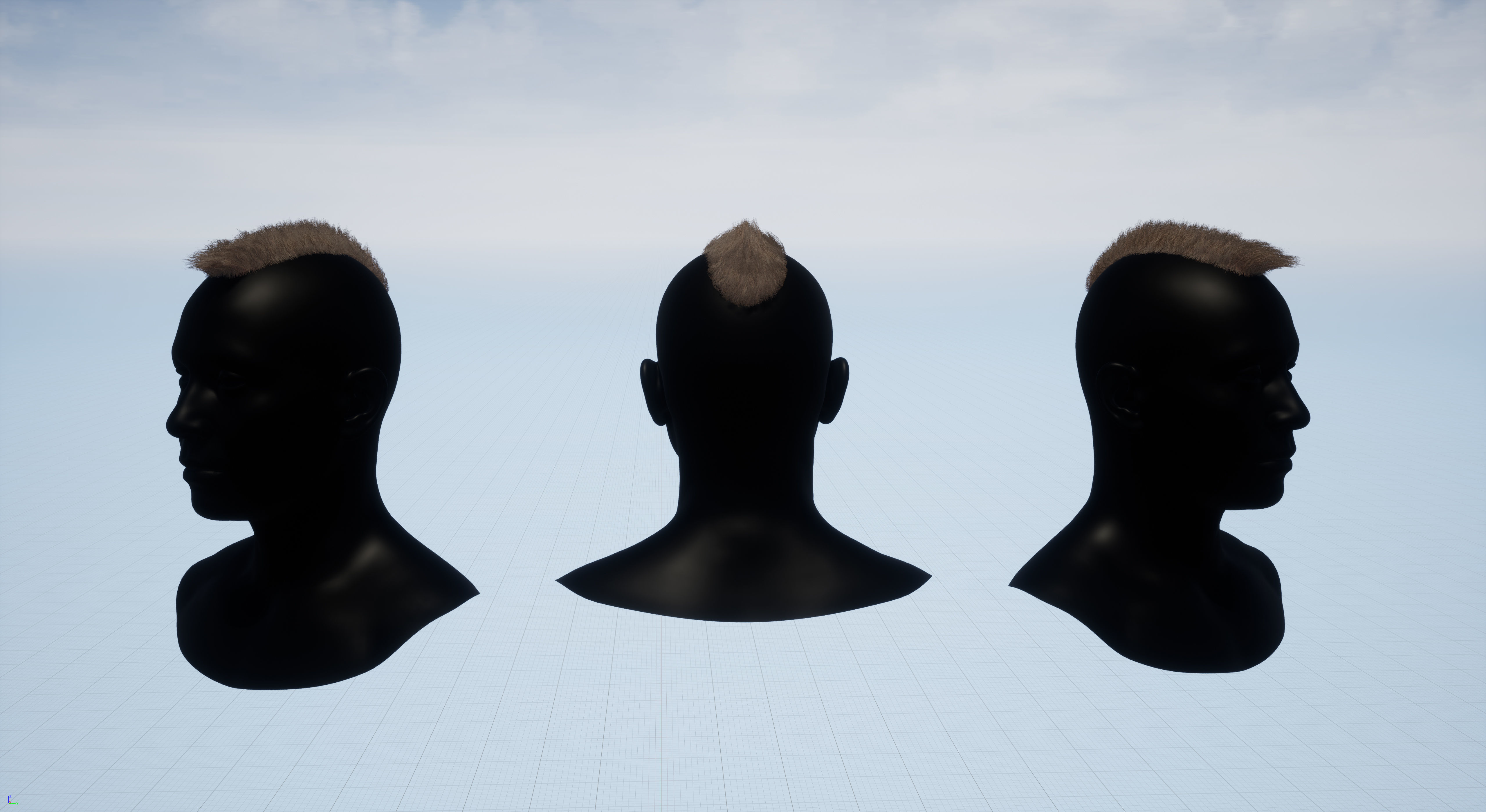 Pack real time hairstyles part 2 Low-poly 3D model_22