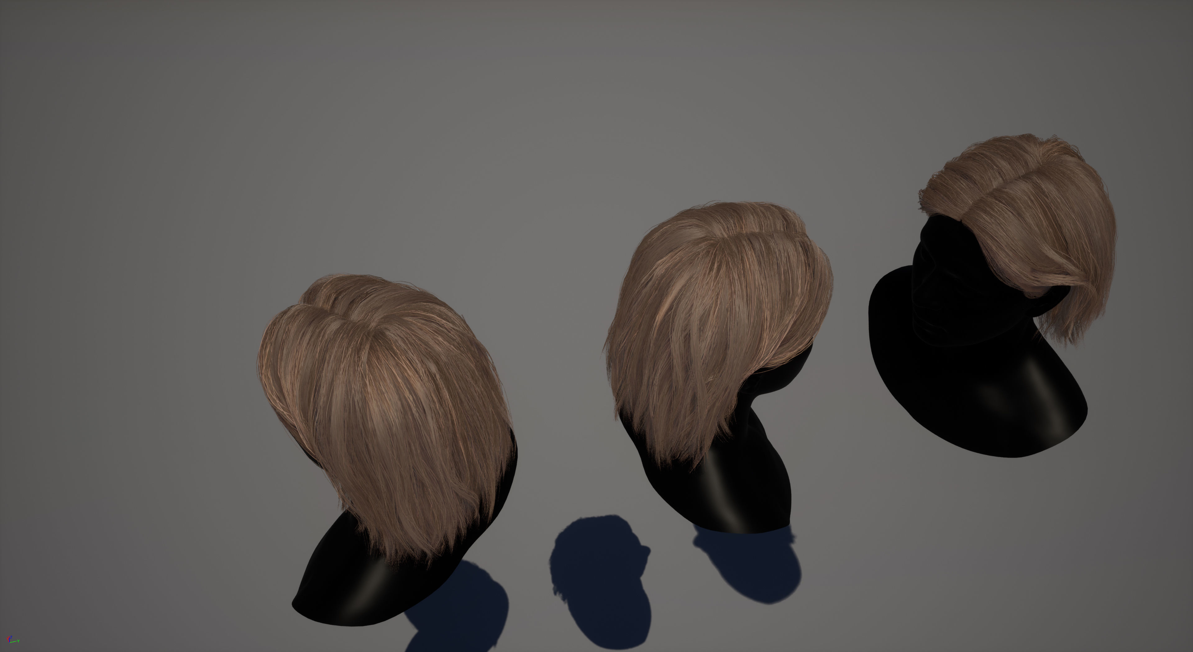 Pack real time hairstyles part 2 Low-poly 3D model_31