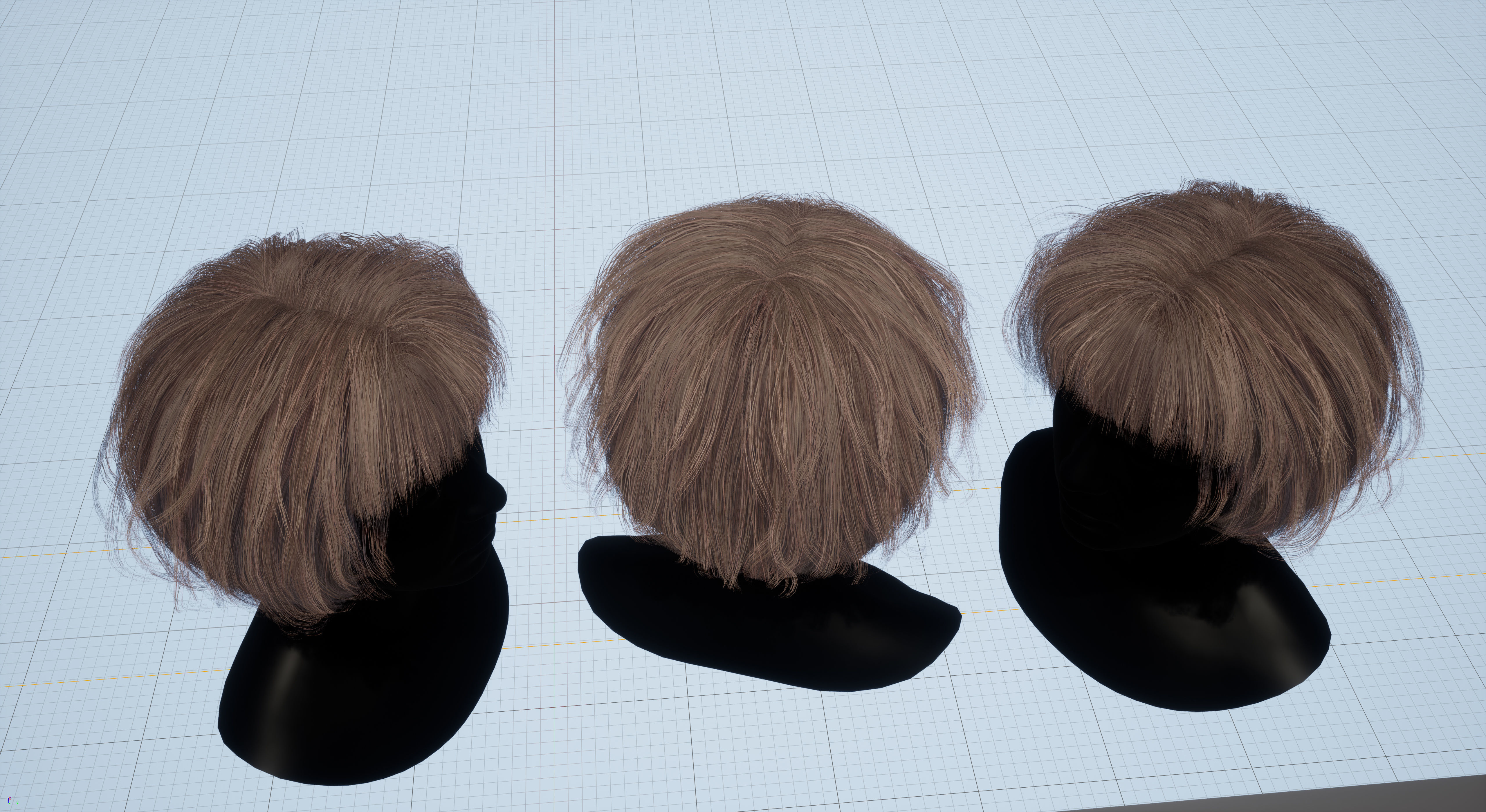 Pack real time hairstyles part 2 Low-poly 3D model_29