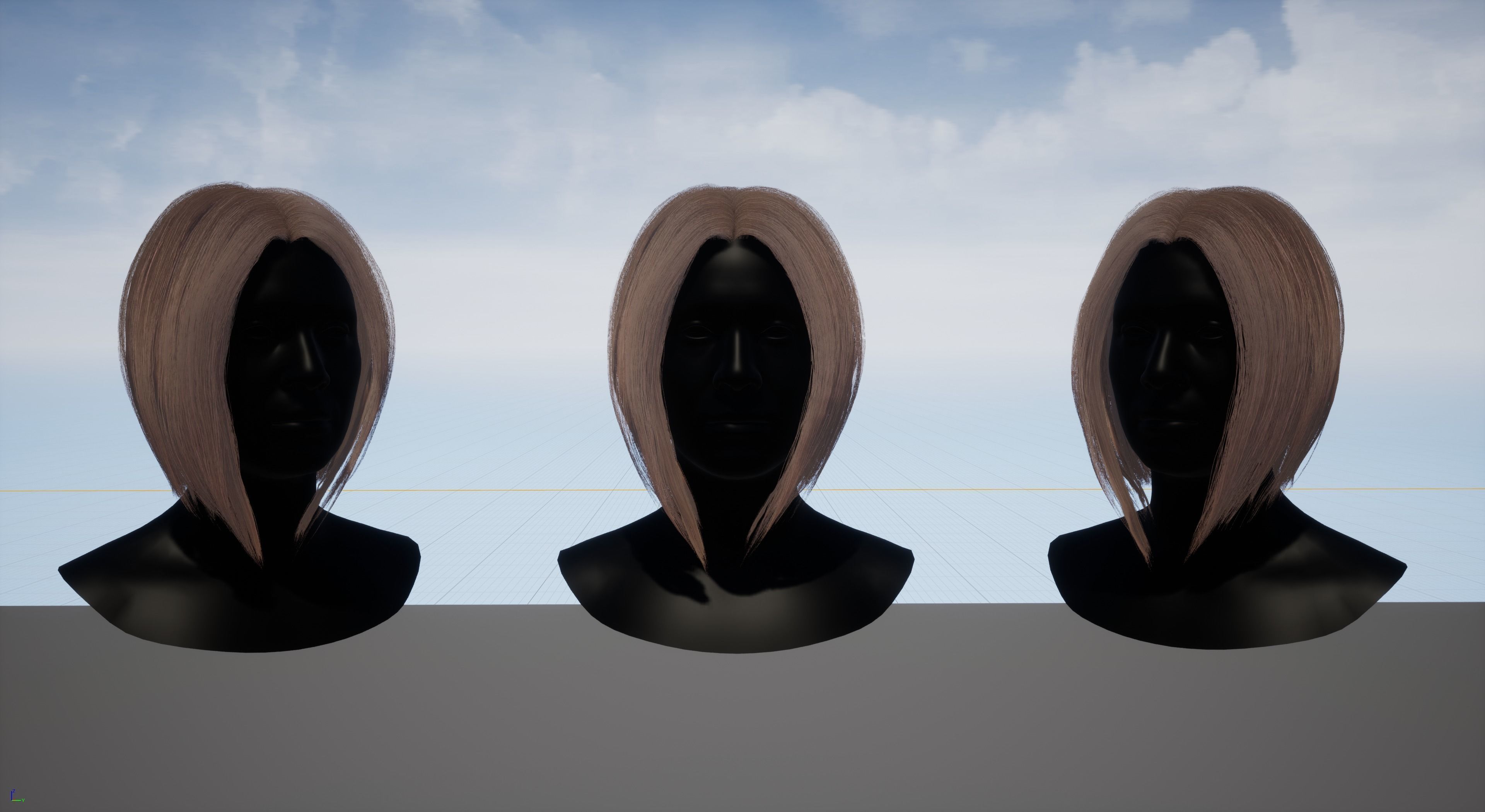 Pack real time hairstyles part 2 Low-poly 3D model_10