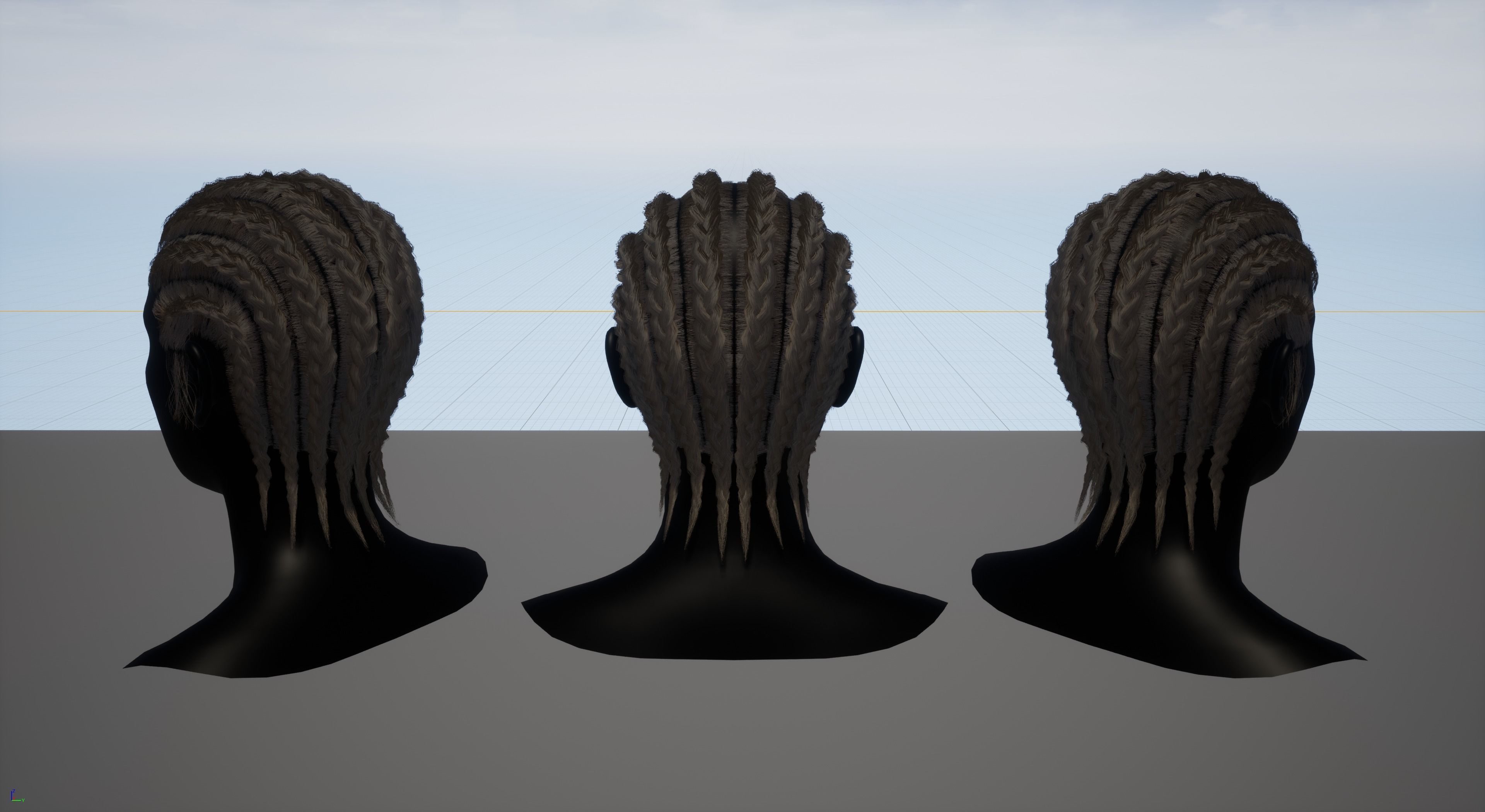 Pack real time hairstyles part 2 Low-poly 3D model_25