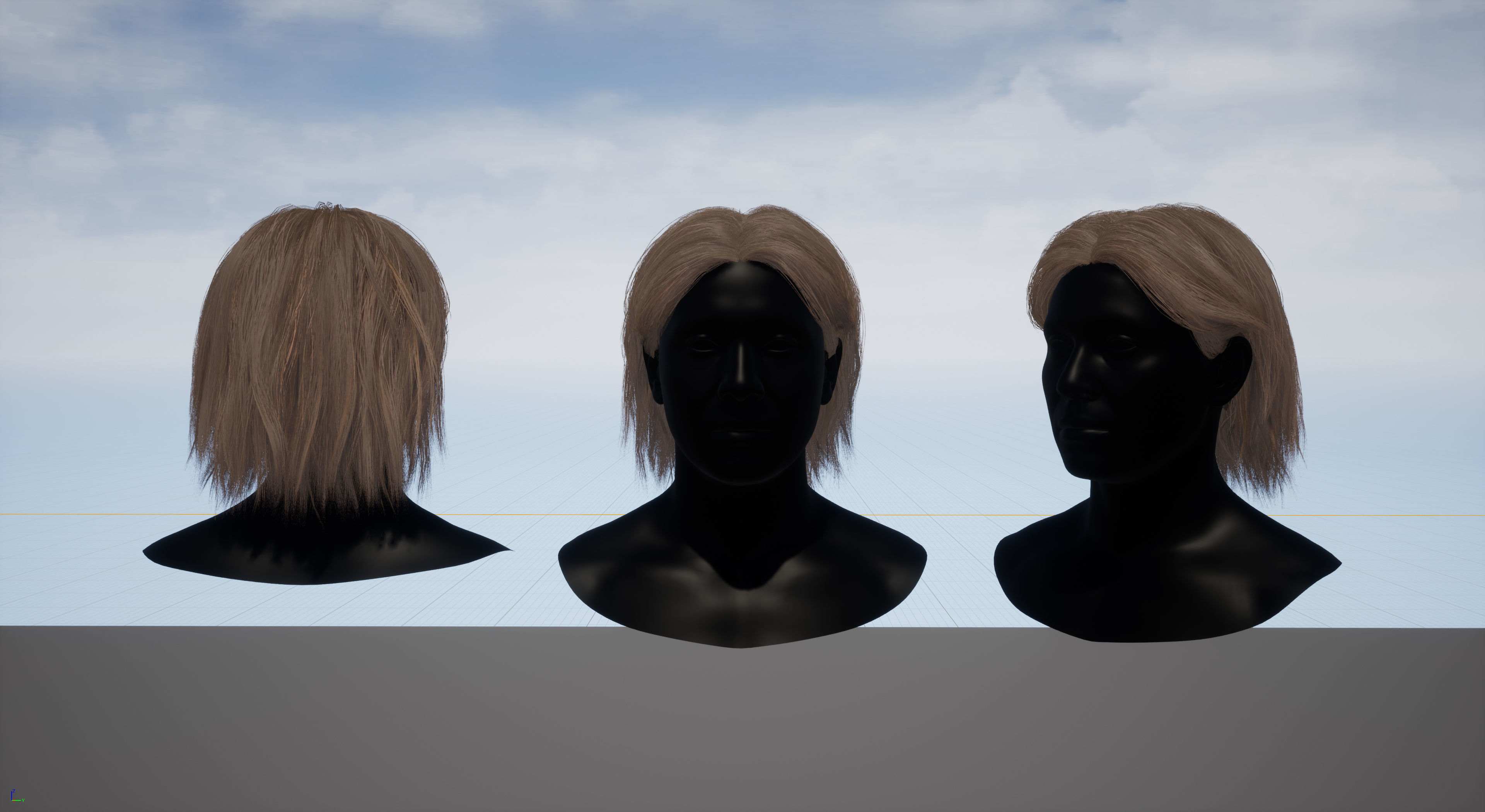 Pack real time hairstyles part 2 Low-poly 3D model_32