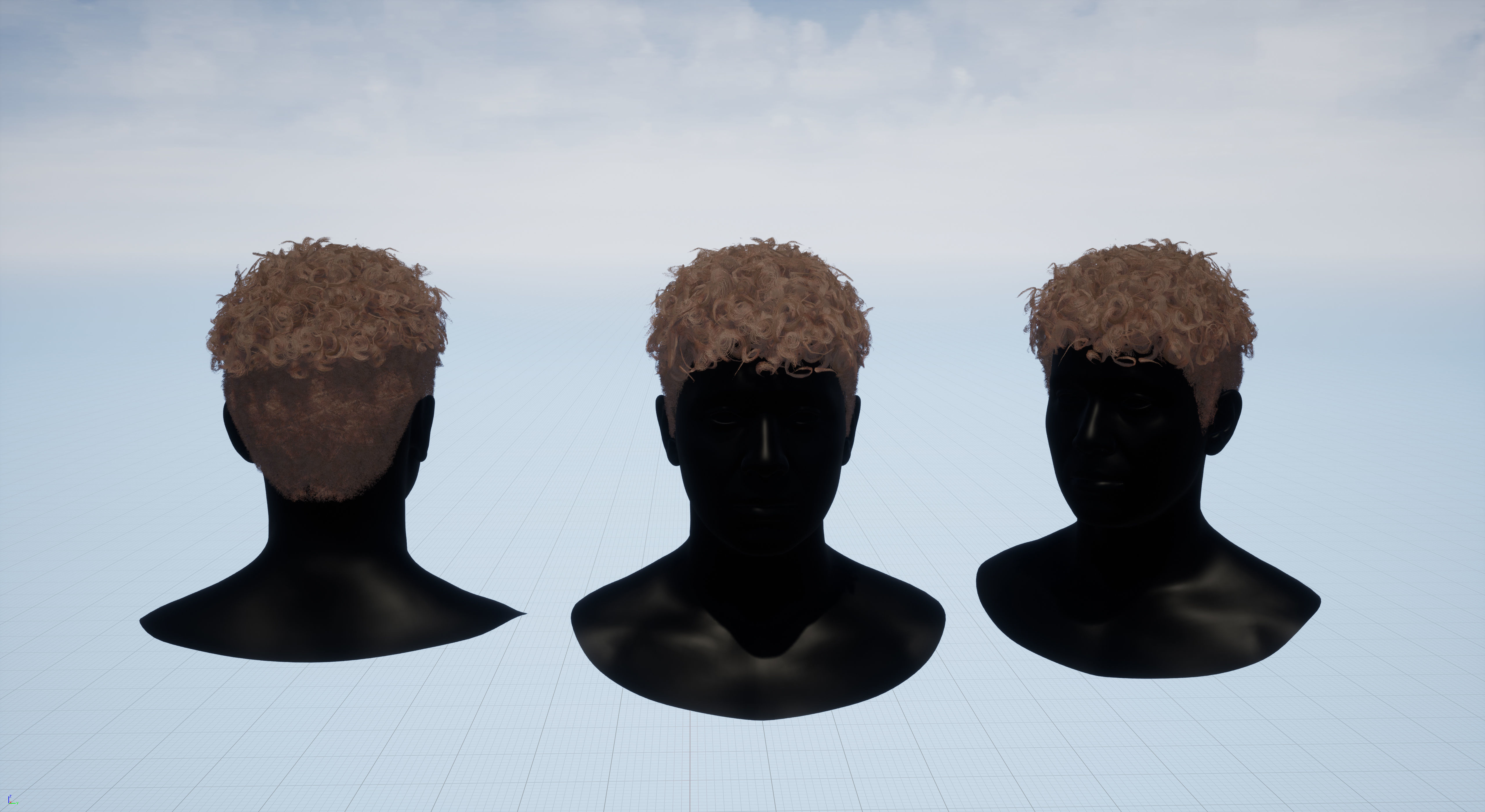Pack real time hairstyles part 2 Low-poly 3D model_18