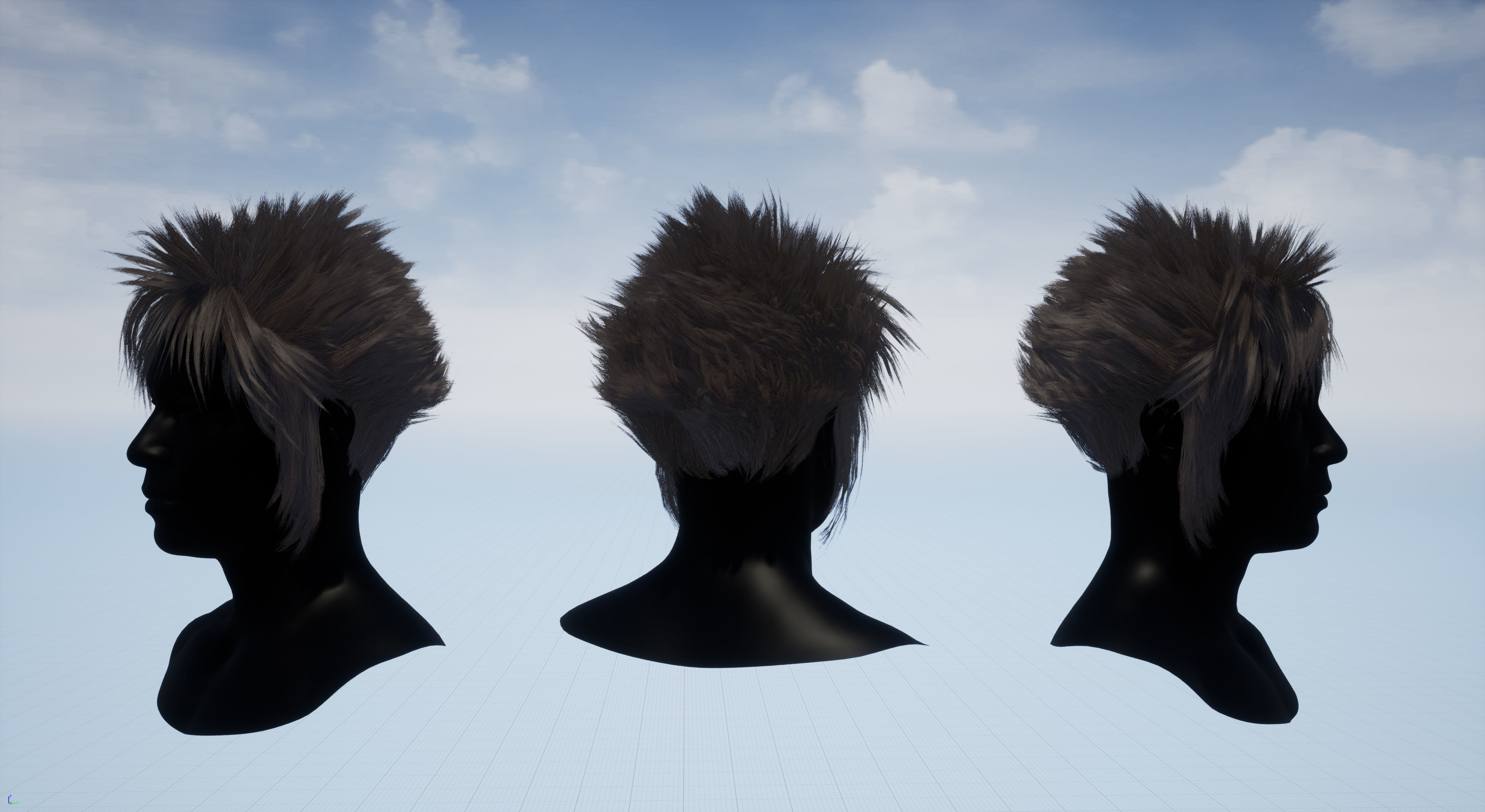 Pack real time hairstyles part 2 Low-poly 3D model_34