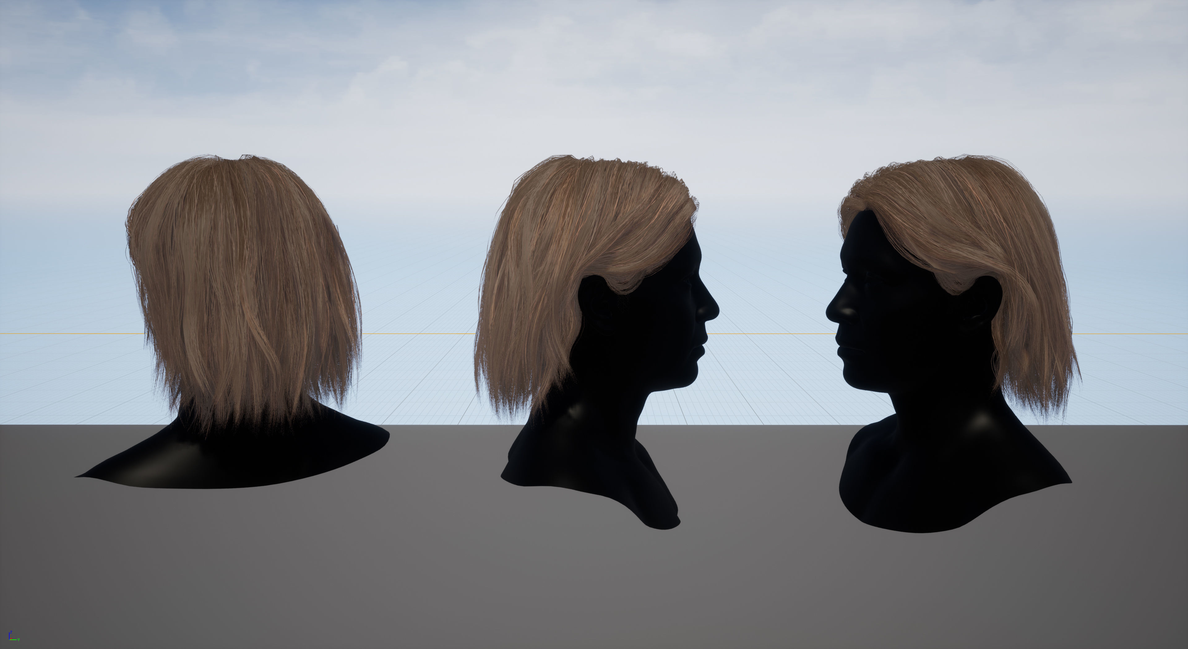 Pack real time hairstyles part 2 Low-poly 3D model_30