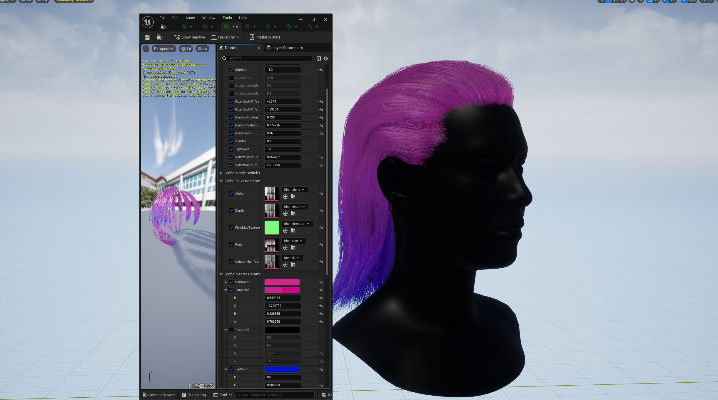 Pack real time hairstyles part 2 Low-poly 3D model_9