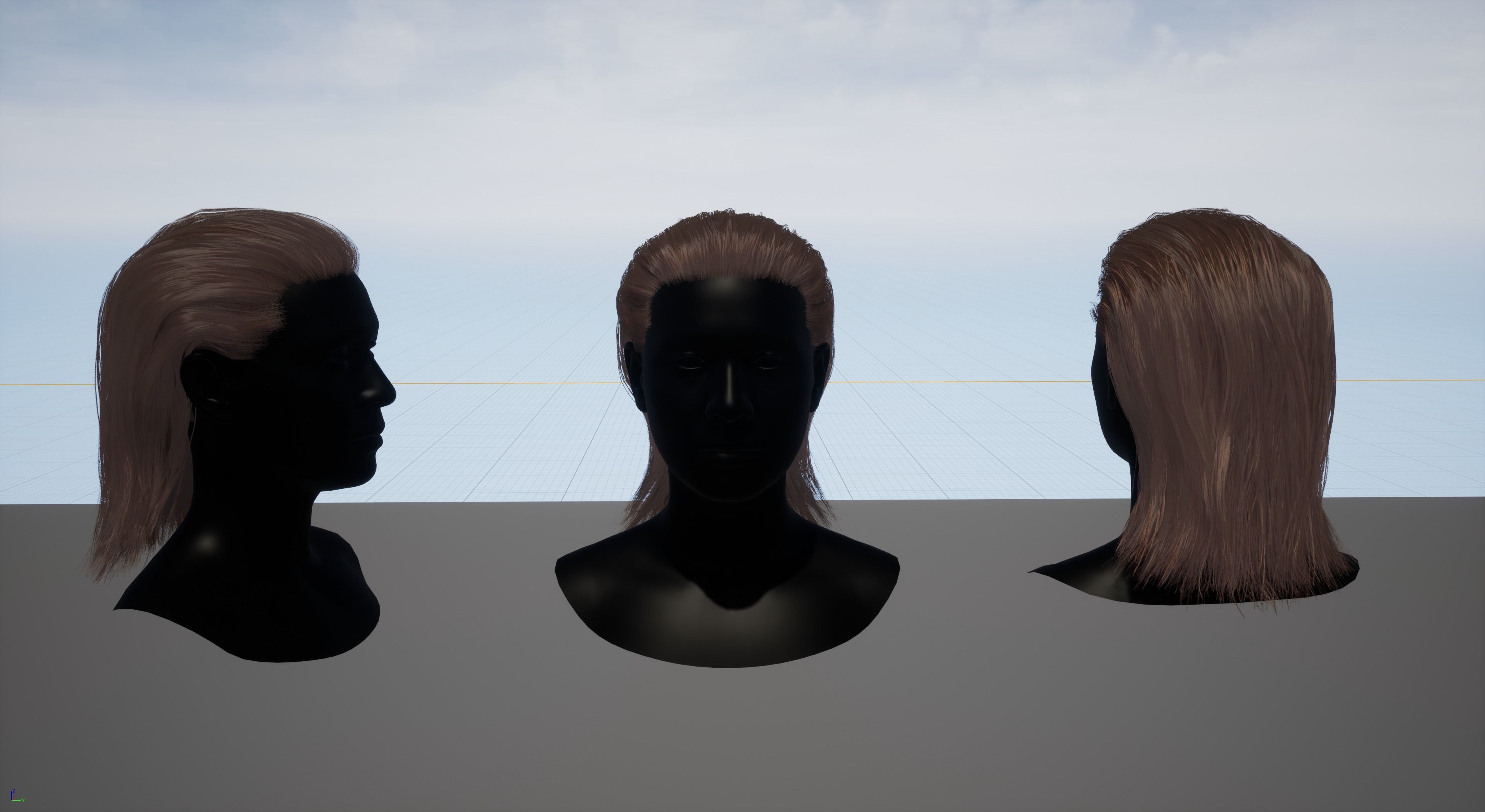 Pack real time hairstyles part 2 Low-poly 3D model_15