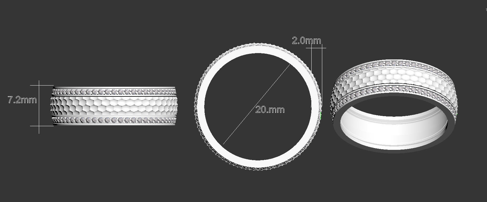 ring gold 3D print model_5