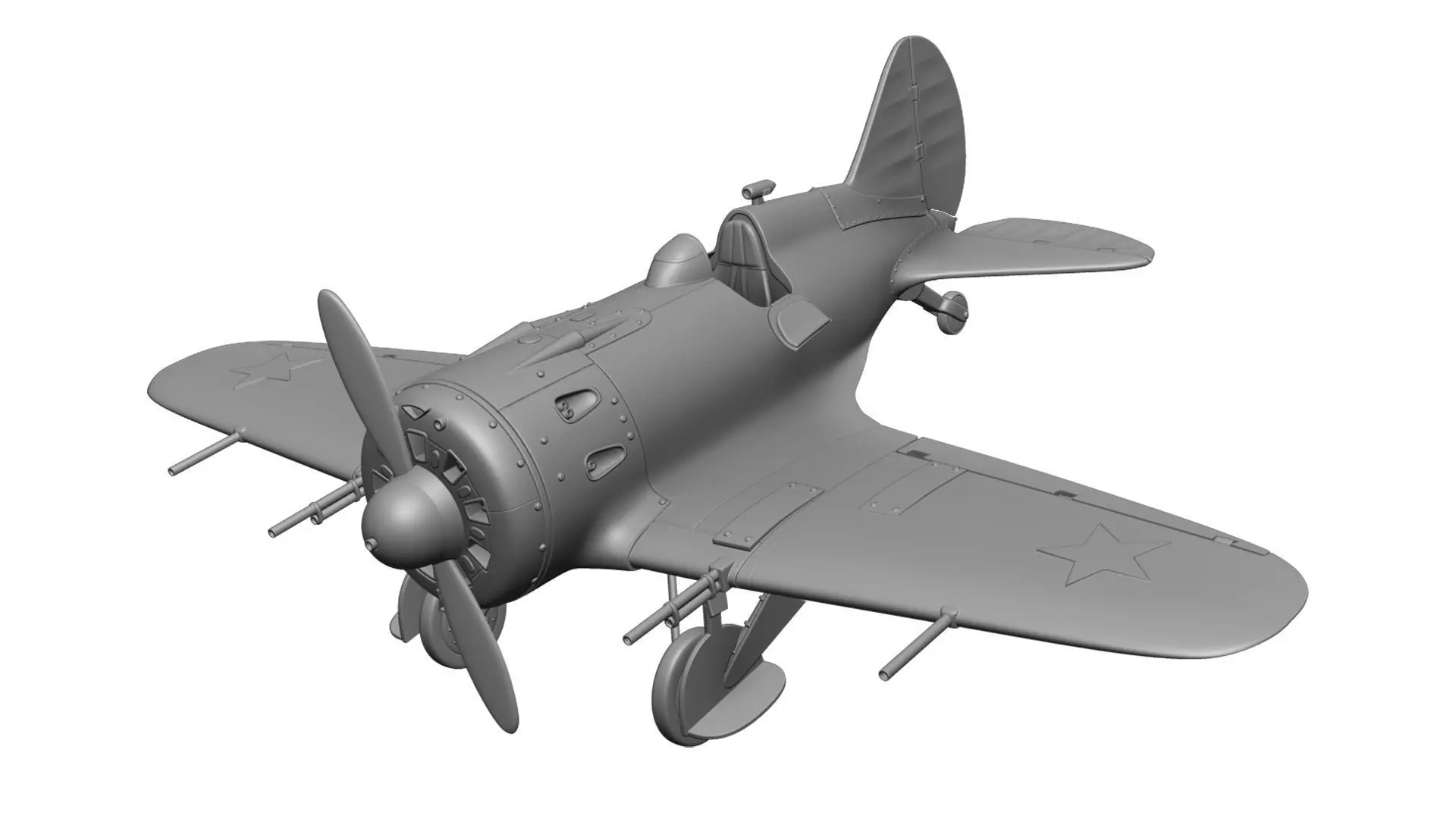 Airplane I-16 3D print model_0