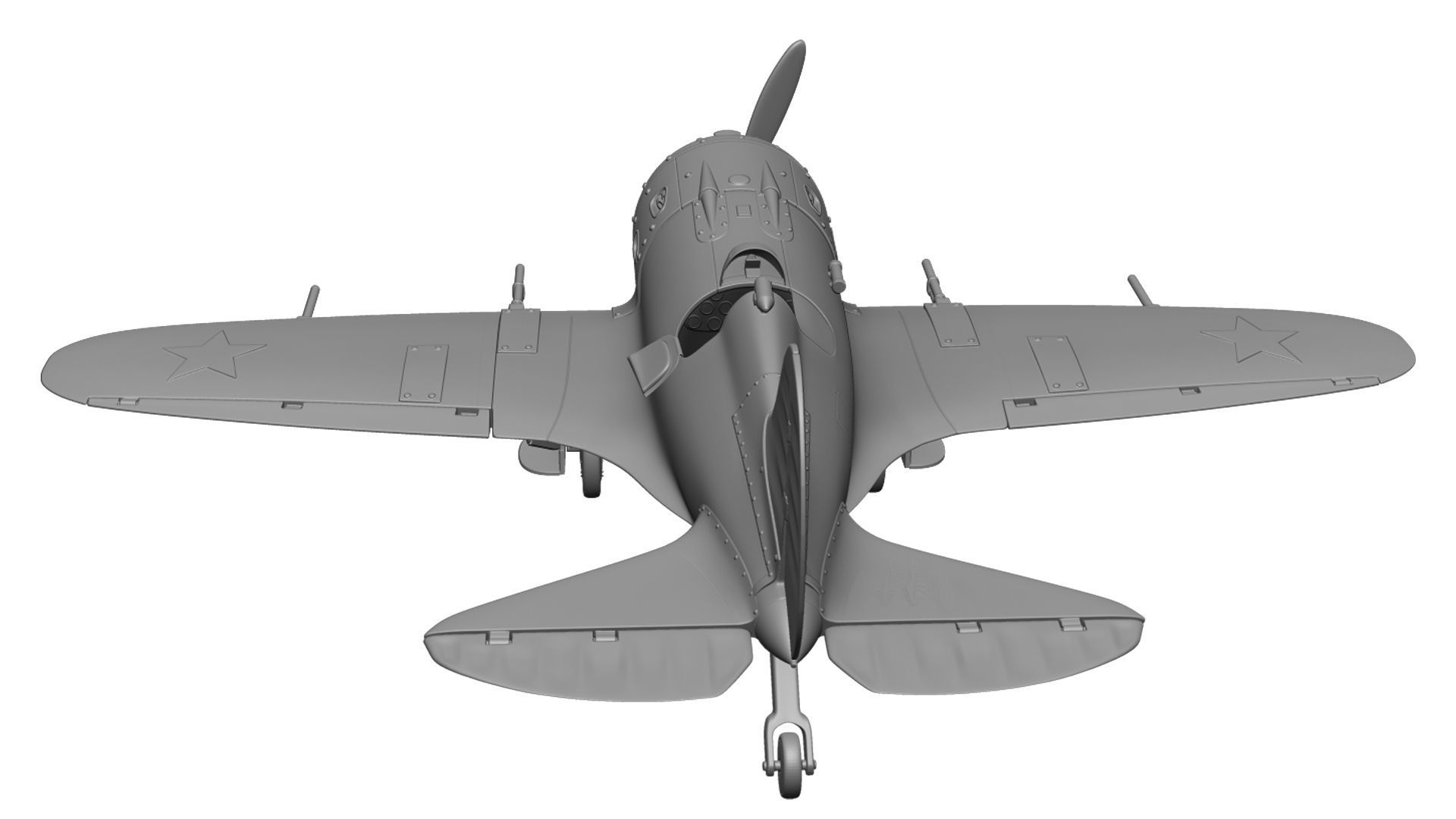 Airplane I-16 3D print model_5