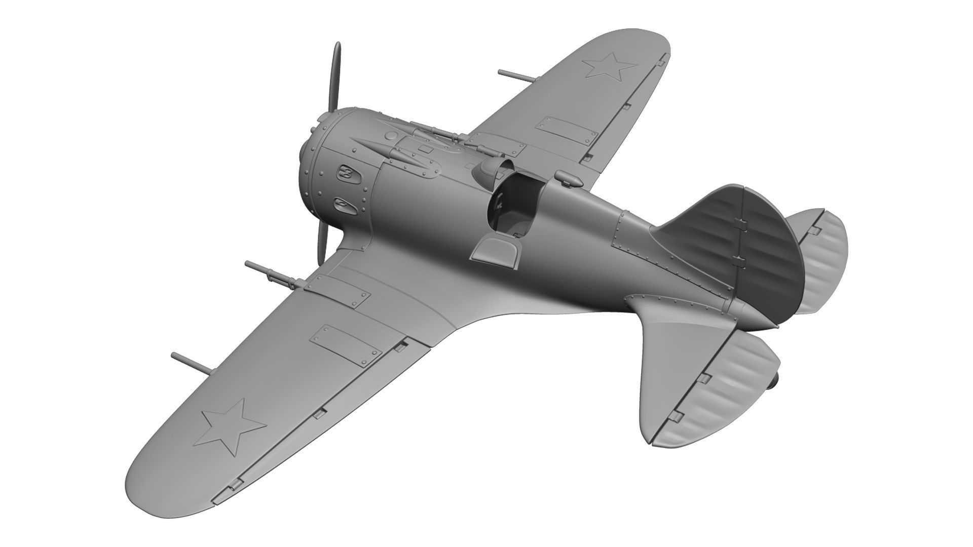 Airplane I-16 3D print model_7