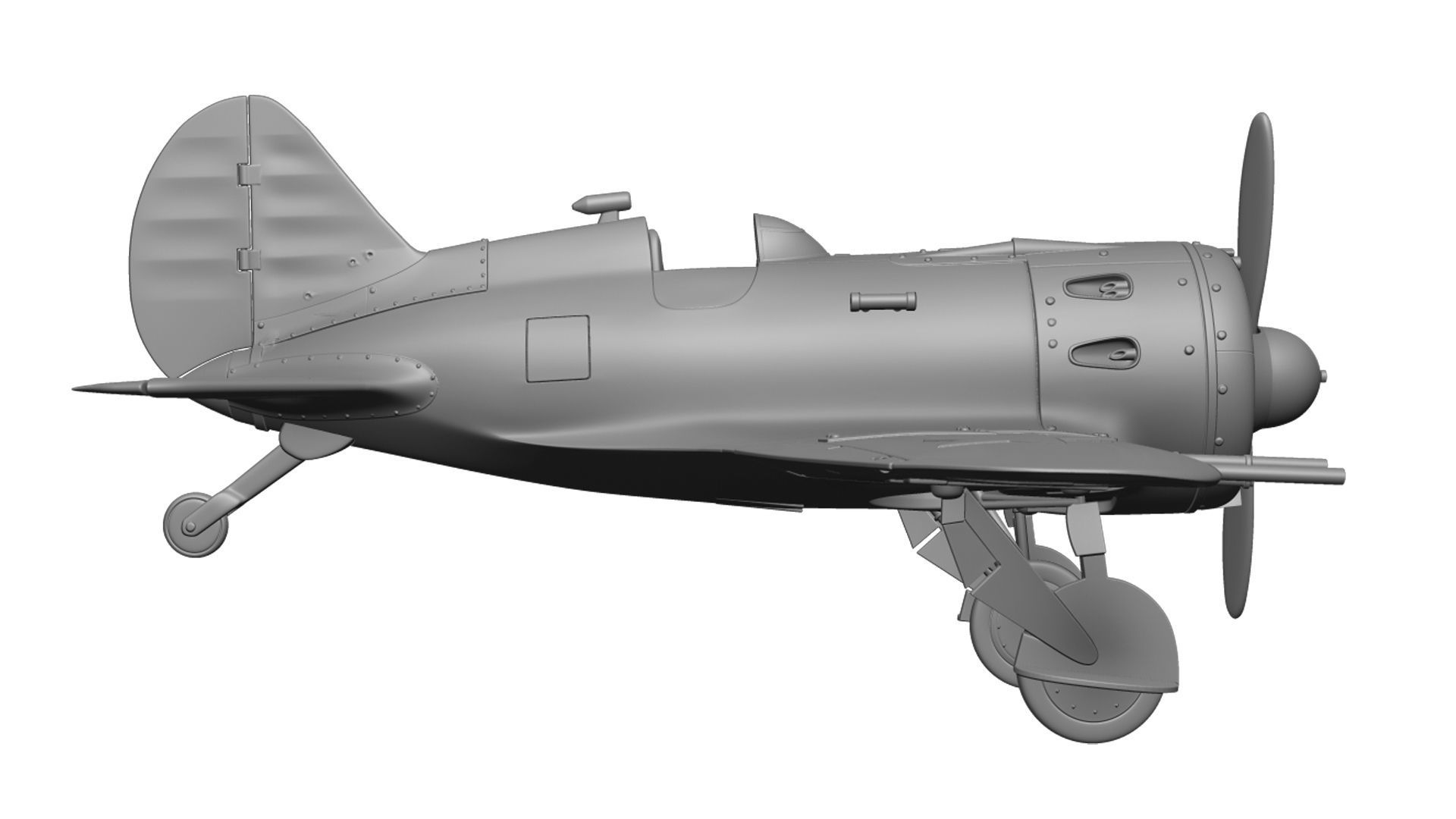 Airplane I-16 3D print model_3