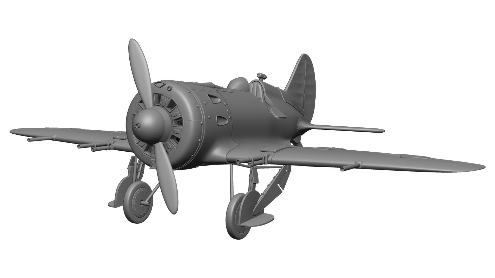 Airplane I-16 3D print model_8