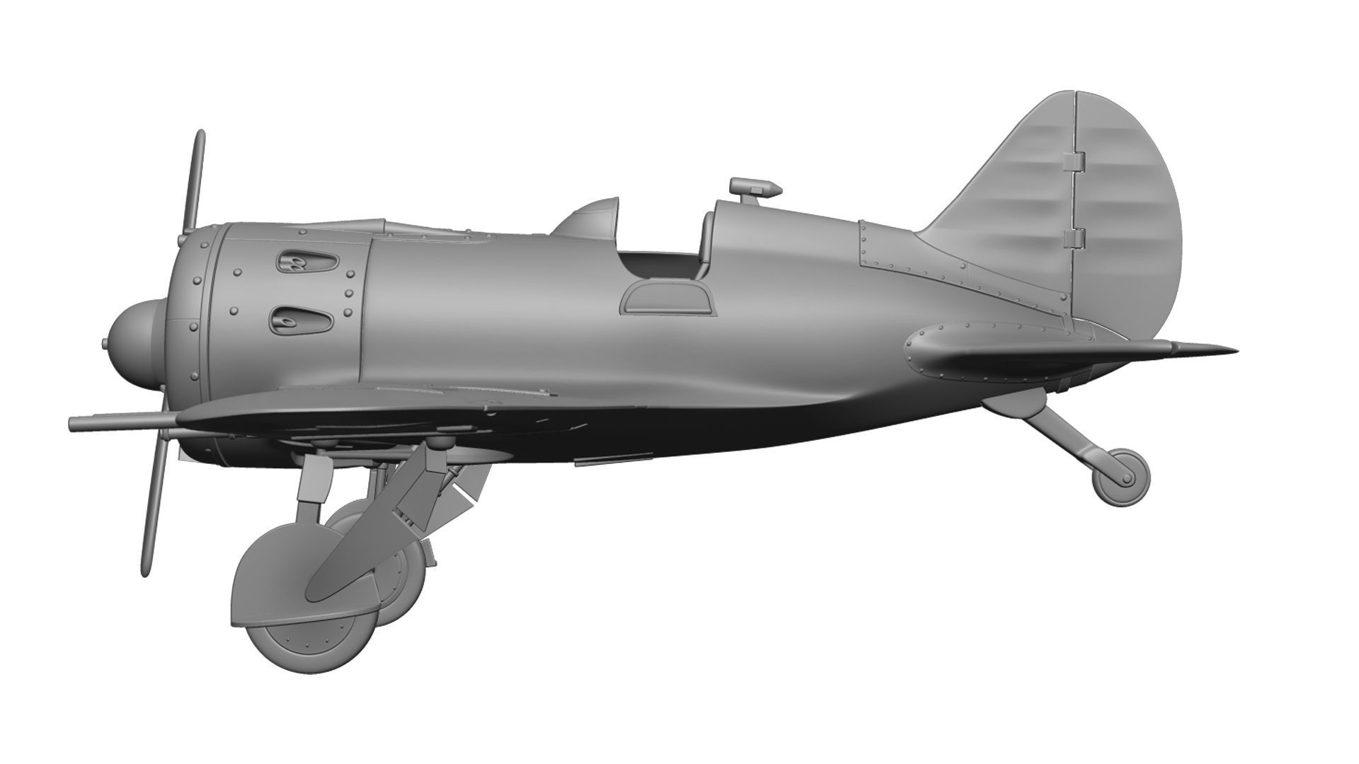 Airplane I-16 3D print model_6