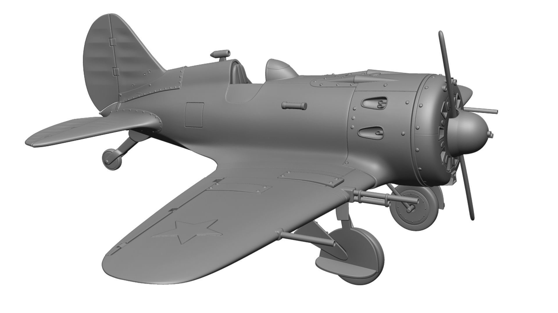 Airplane I-16 3D print model_2
