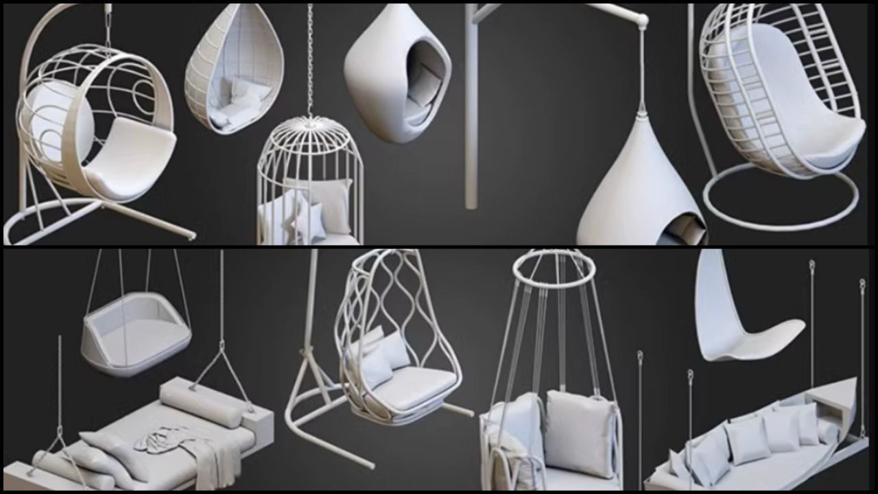 Over 70 Hammocks and Hanging chairs 3D model_4