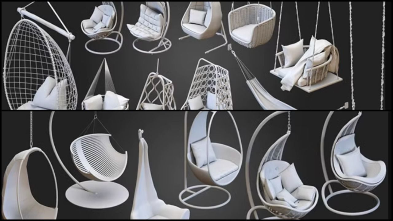 Over 70 Hammocks and Hanging chairs 3D model_2