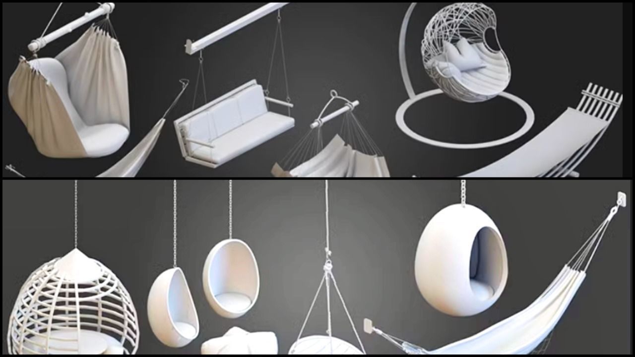 Over 70 Hammocks and Hanging chairs 3D model_1