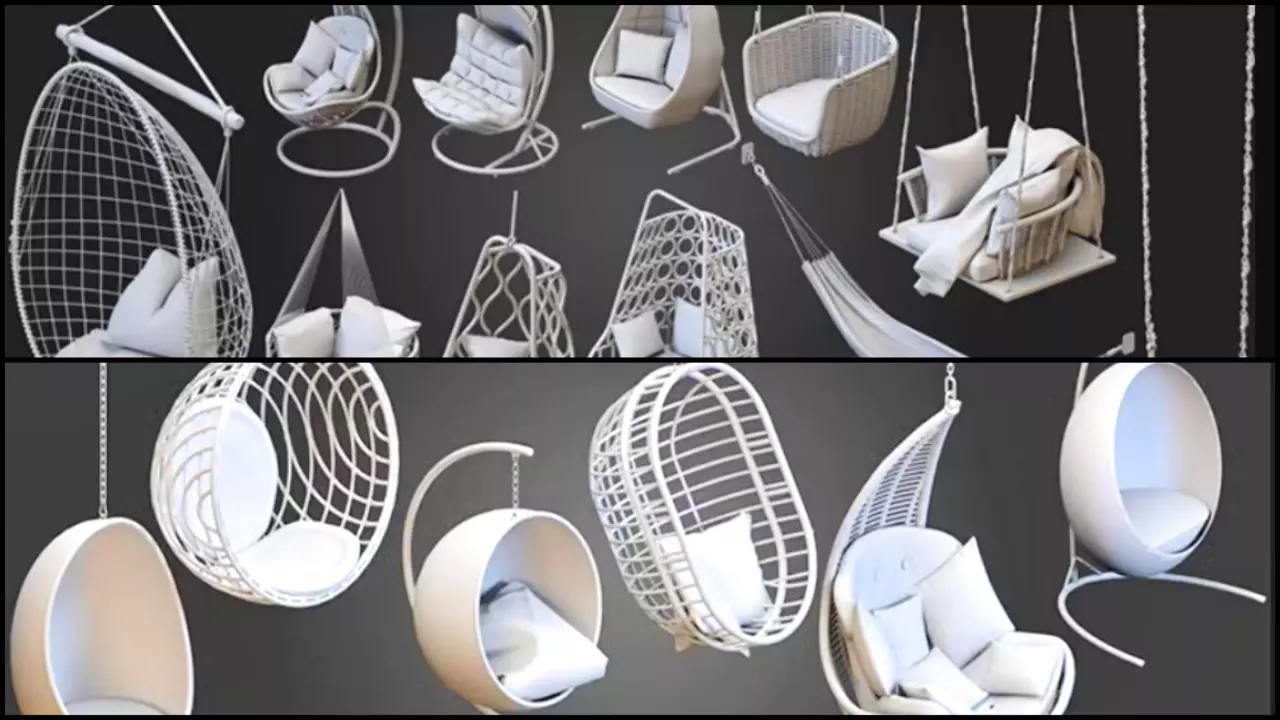 Over 70 Hammocks and Hanging chairs 3D model_0