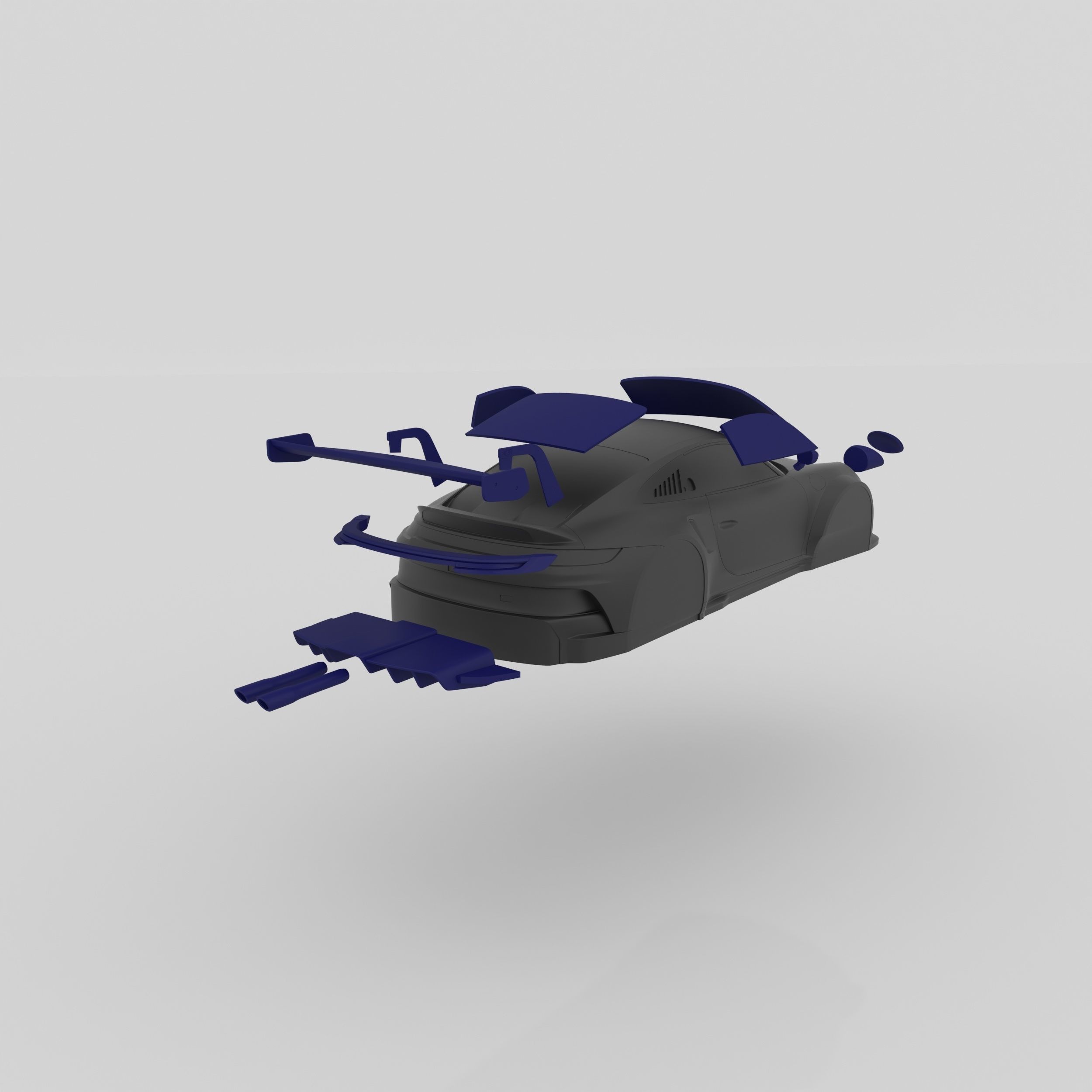 Porsche 911 GT3 Ready to Print STL Files for Vacuum Mold 3D print model_4