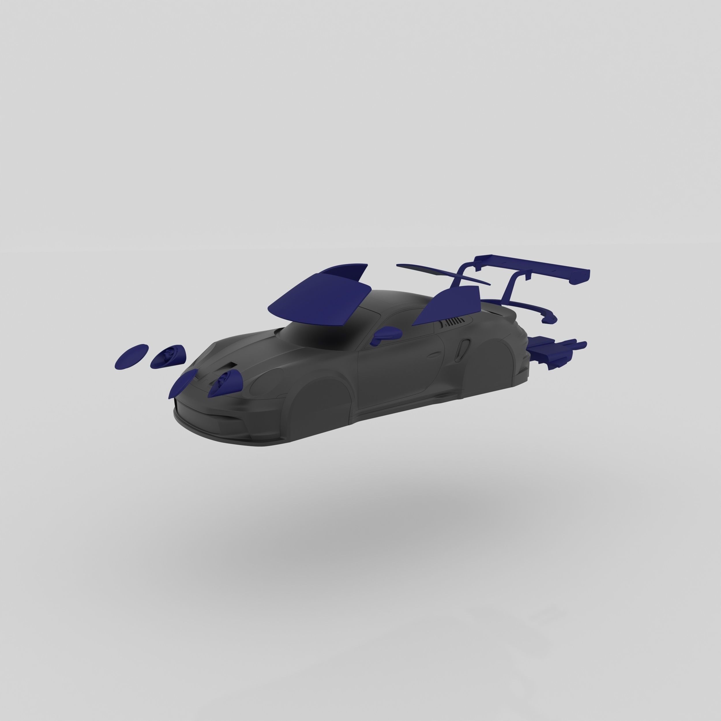 Porsche 911 GT3 Ready to Print STL Files for Vacuum Mold 3D print model_3