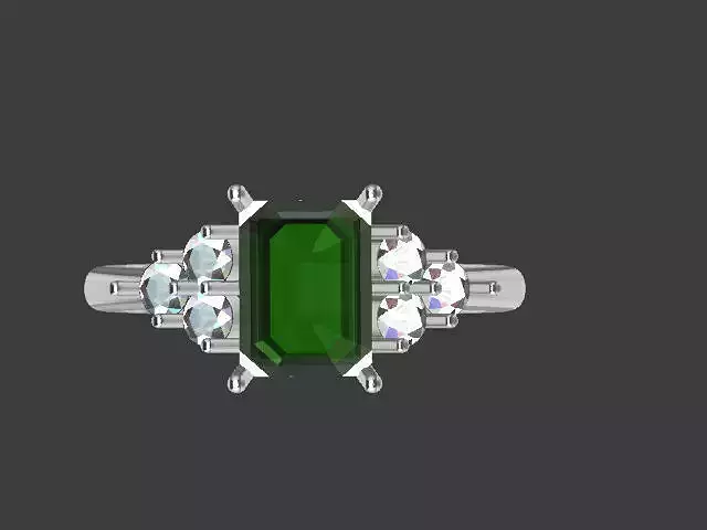 Emerald ring with diamonds