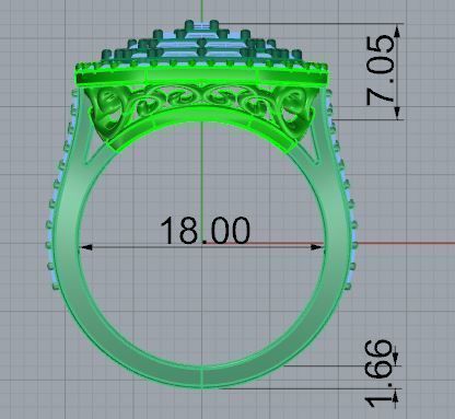 Square Halo Split Shank Ring 4595 3D print model_5