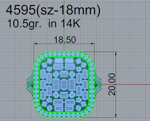 Square Halo Split Shank Ring 4595 3D print model_4