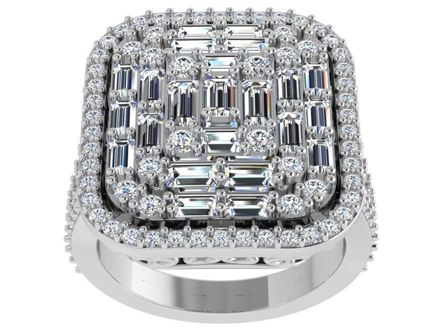 Square Halo Split Shank Ring 4595 3D print model_2