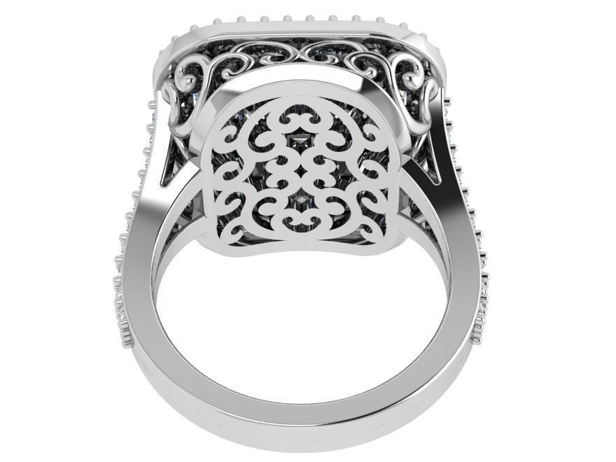 Square Halo Split Shank Ring 4595 3D print model_3