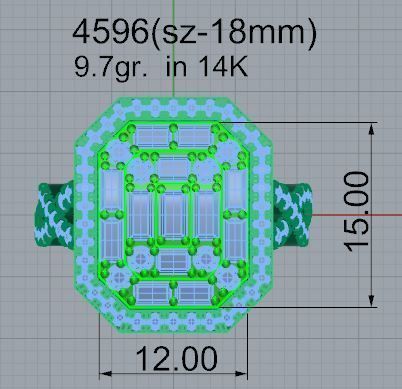 Emerald Halo Twisted Ring 4596 3D print model_4