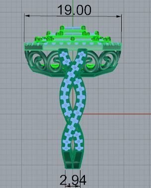 Emerald Halo Twisted Ring 4596 3D print model_6