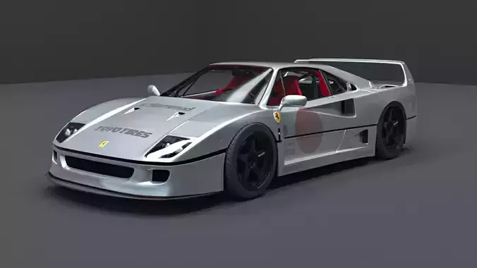 Ferrari F40 JDM Style Low-poly 3D model