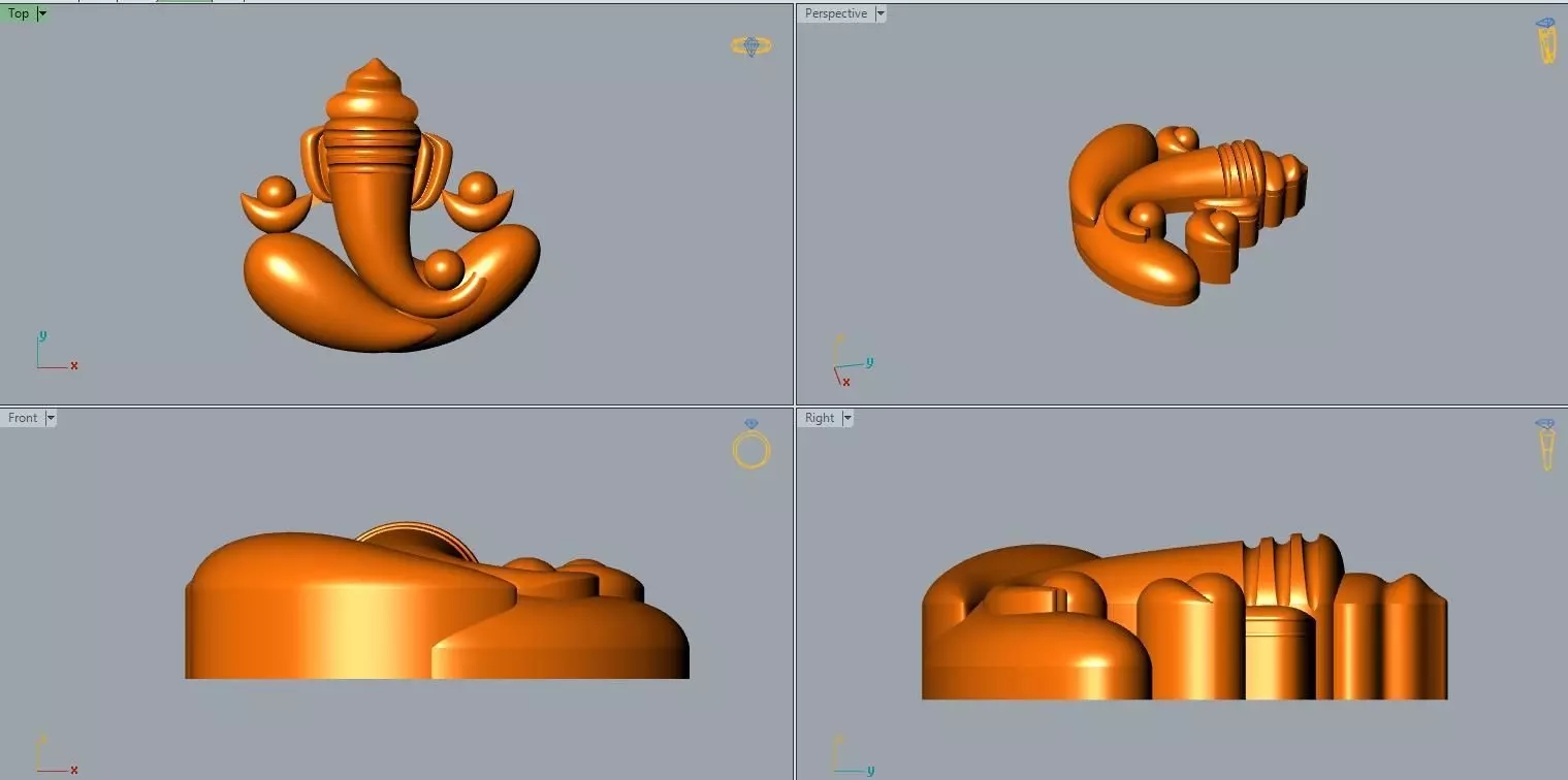 genesh ji gold pendent Free 3D print model