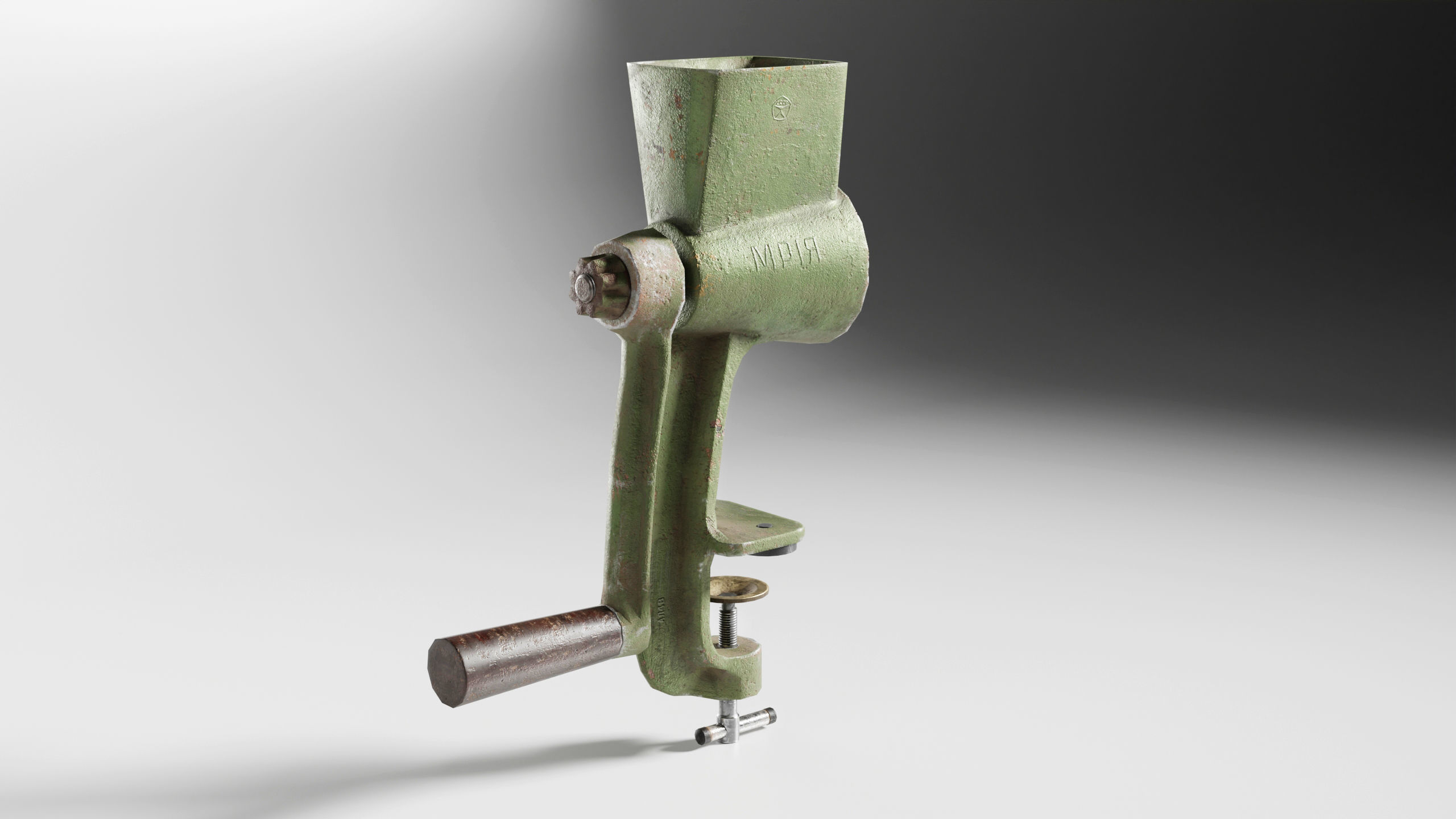 Nut And Coffee Grinder Low Poly Low-poly 3D model_2