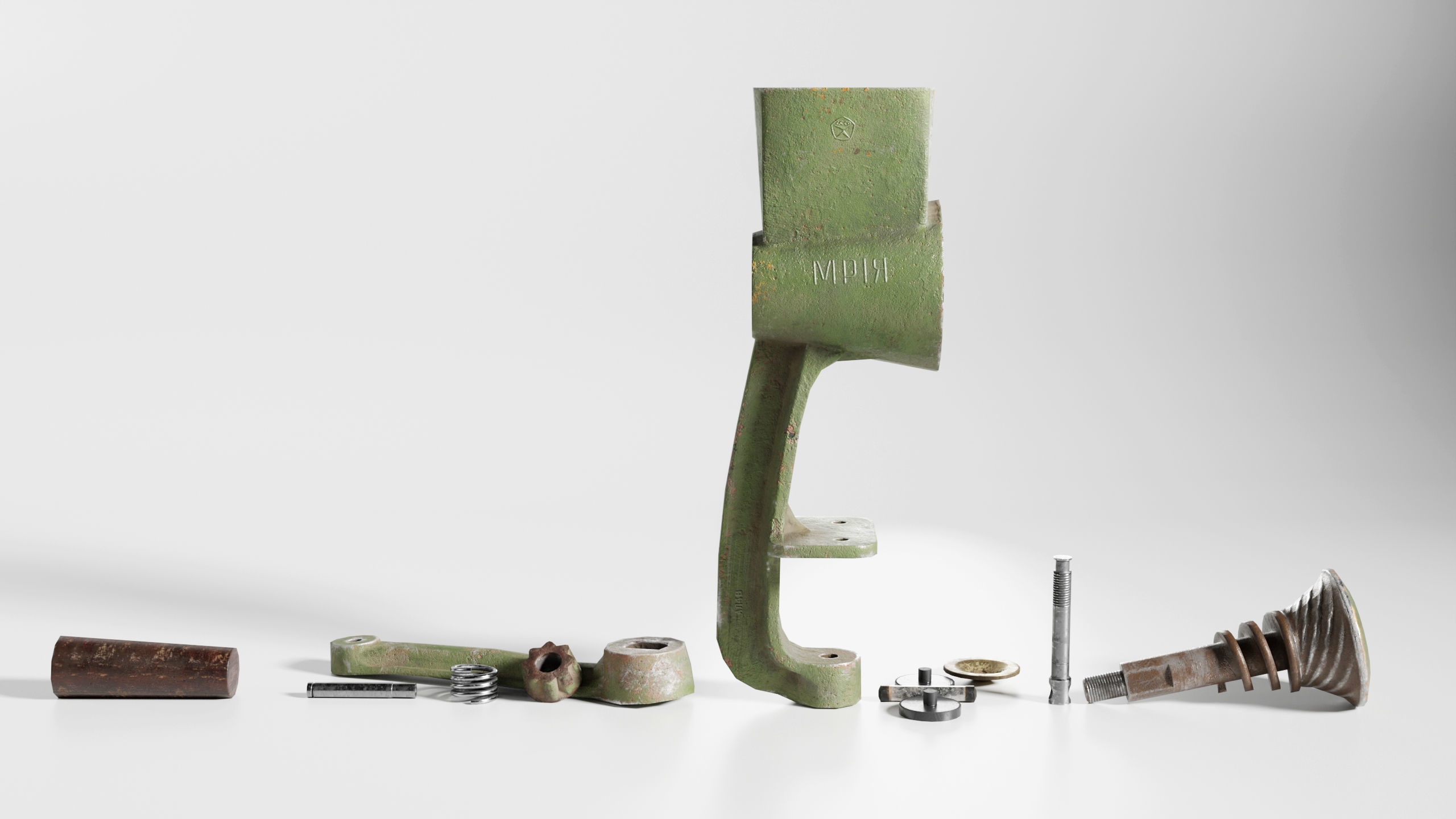 Nut And Coffee Grinder Low Poly Low-poly 3D model_4