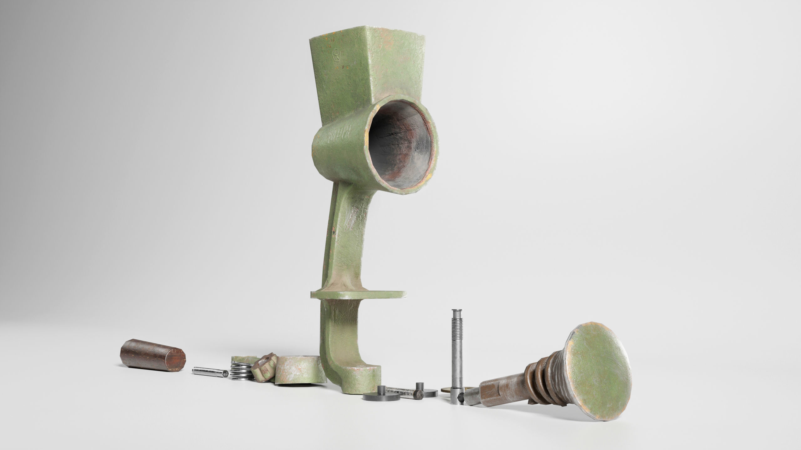 Nut And Coffee Grinder Low Poly Low-poly 3D model_3