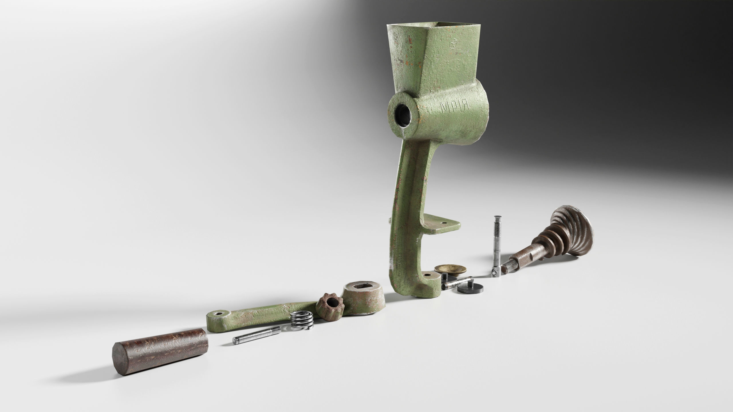 Nut And Coffee Grinder Low Poly Low-poly 3D model_5