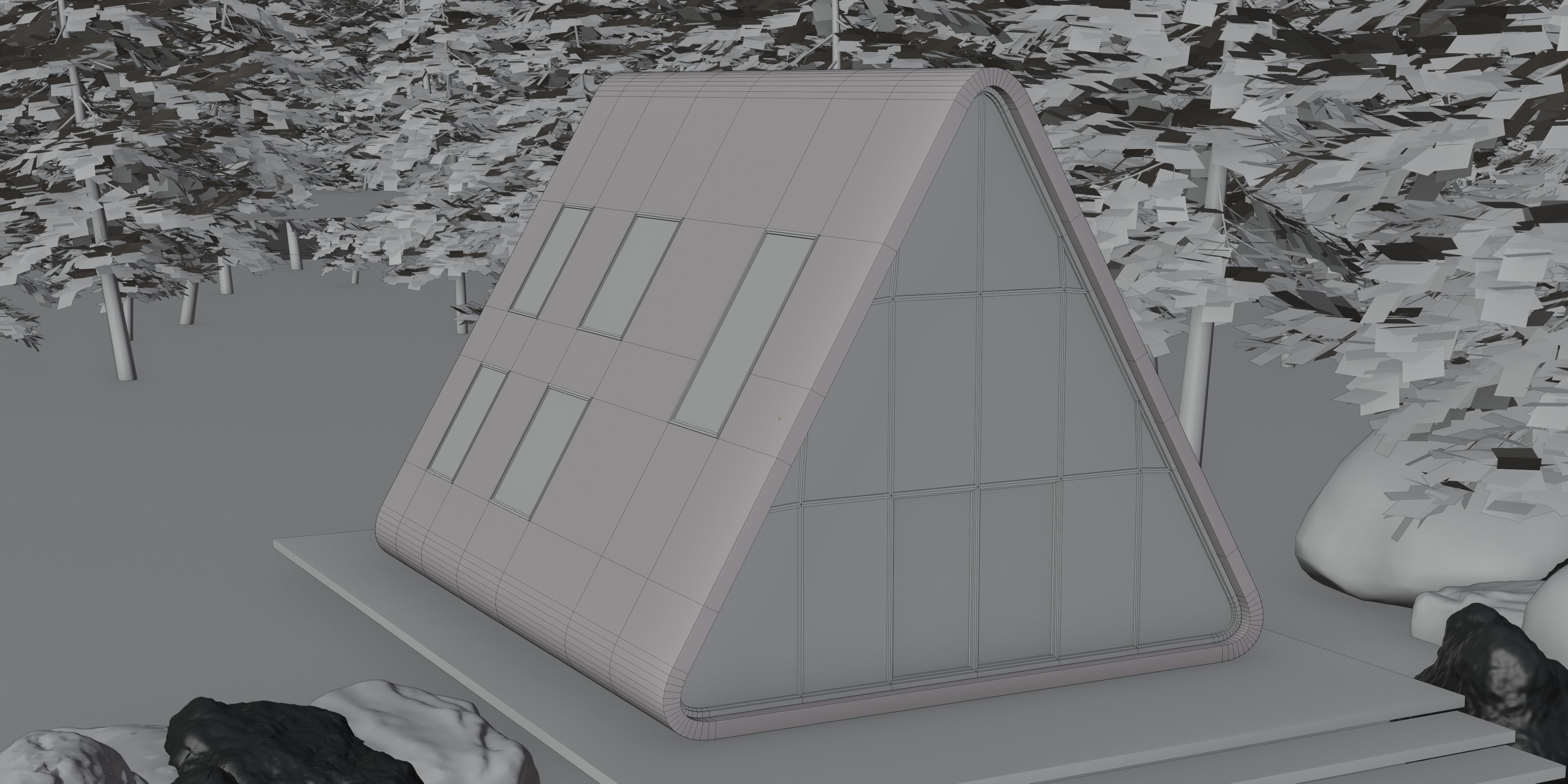Modern Triangle House 3d model 3D model | CGTrader