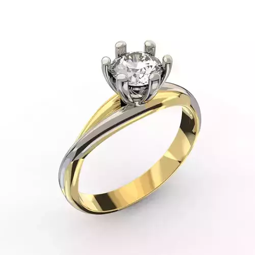 Printable jewelry engagement SOL ring gem 04ct STL 3D print model