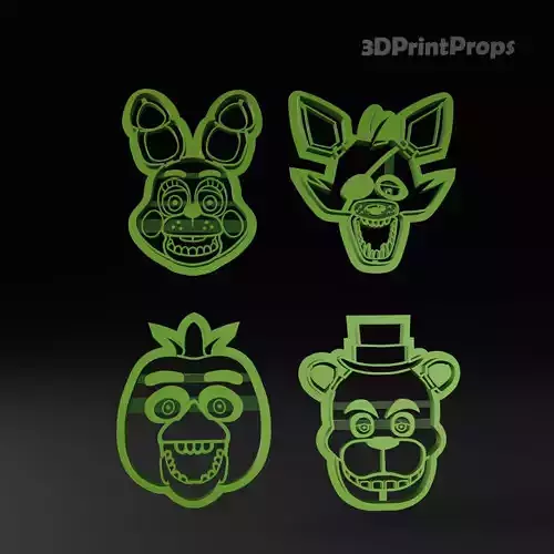 Five Nights At Freddy Cookie Cutters Set 3D print model