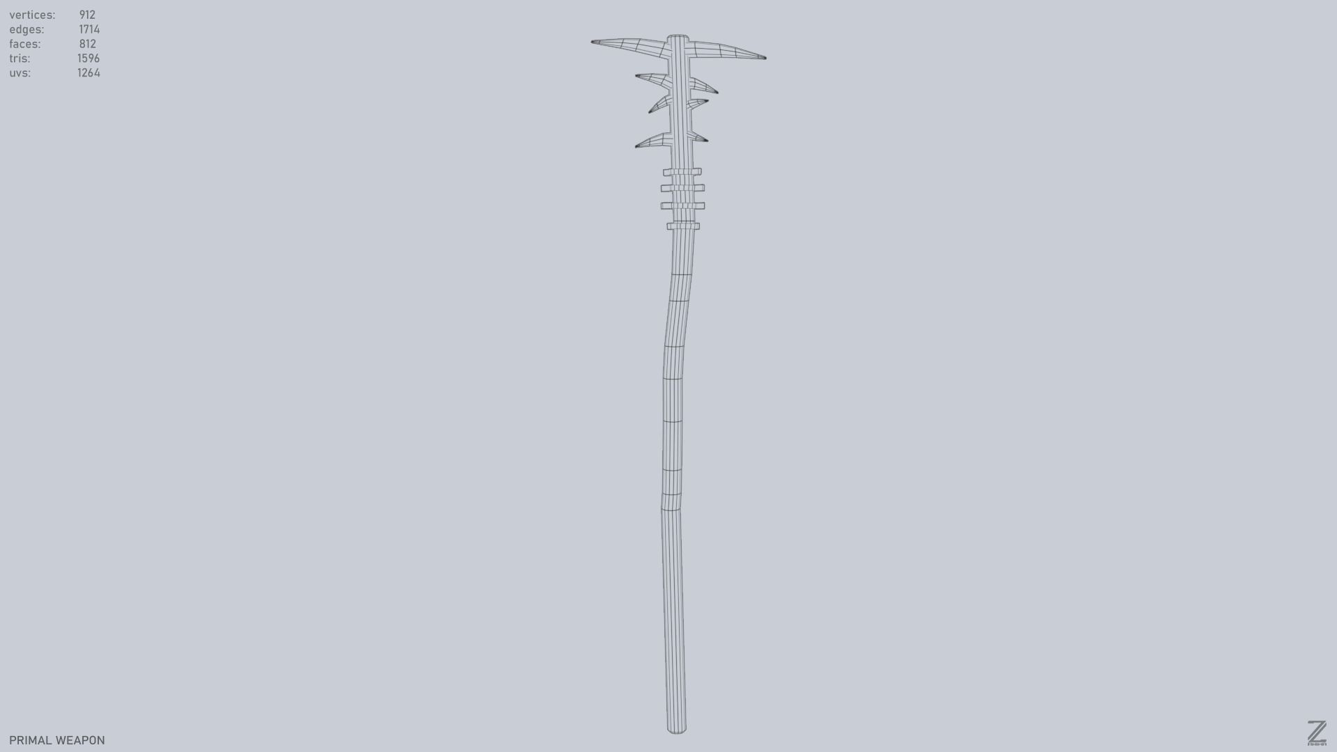 Primal weapon Low-poly 3D model_9