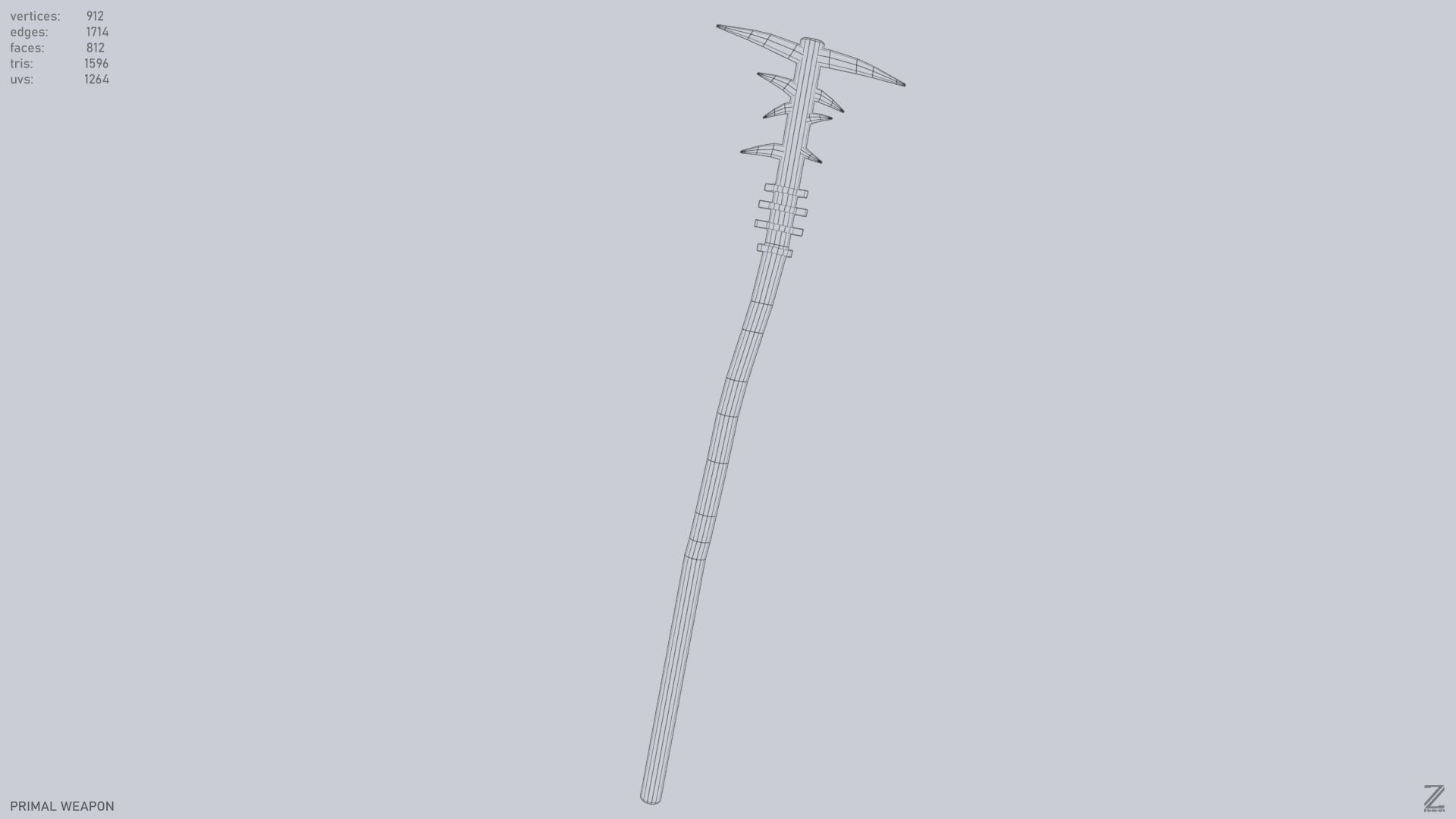 Primal weapon Low-poly 3D model_14