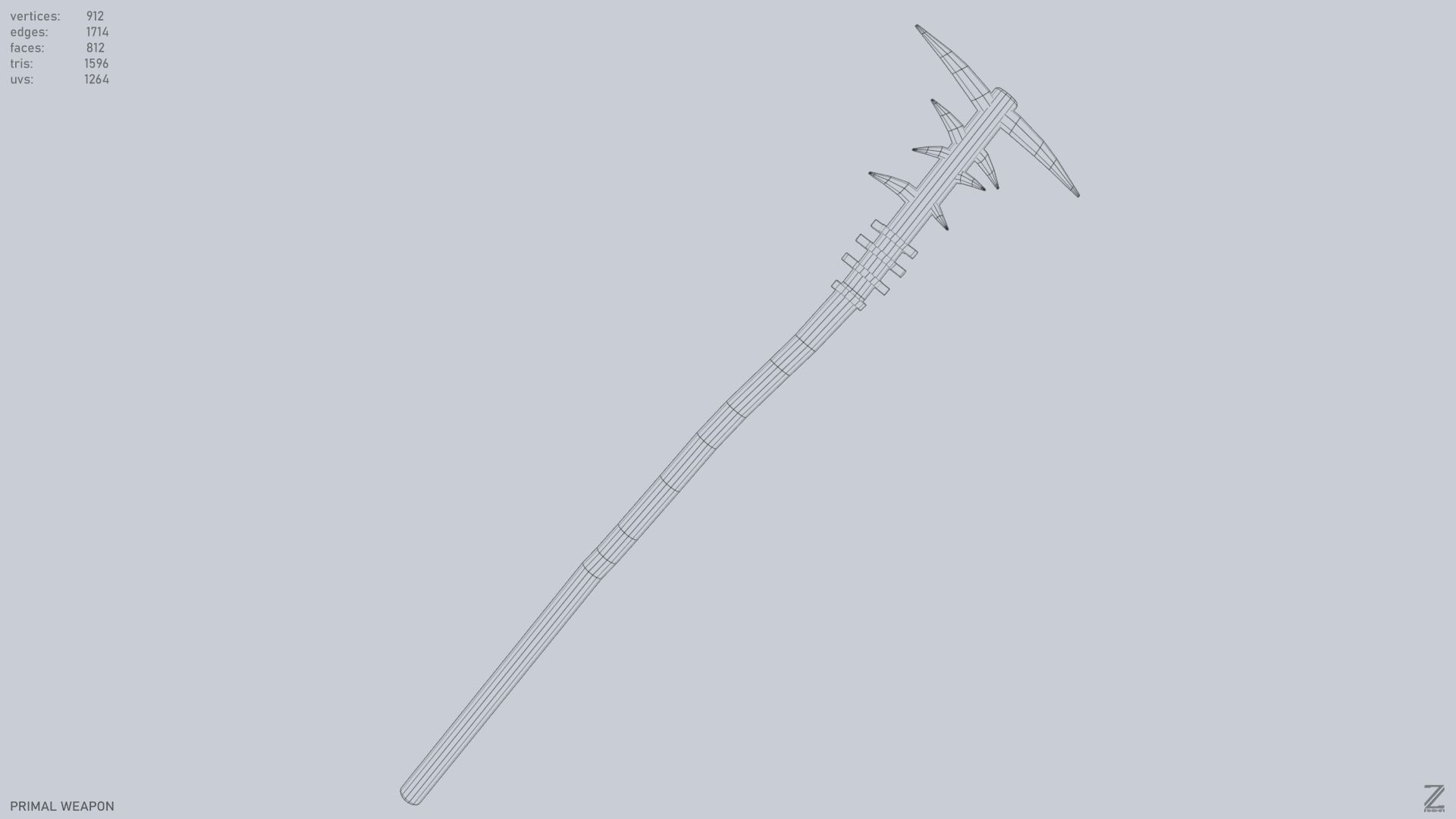 Primal weapon Low-poly 3D model_13