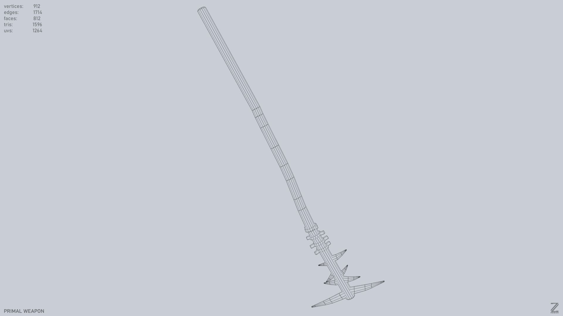 Primal weapon Low-poly 3D model_12